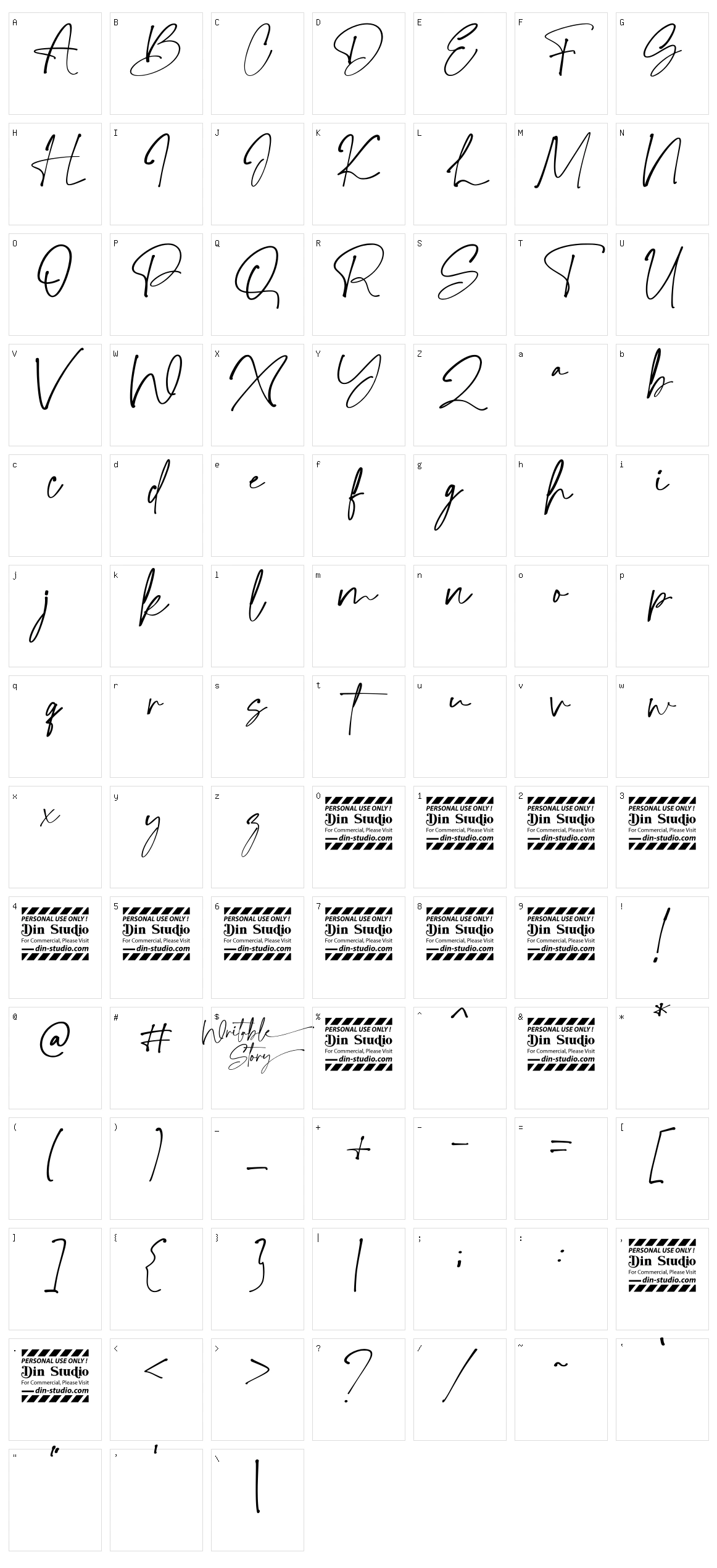 Writable Story Character Set