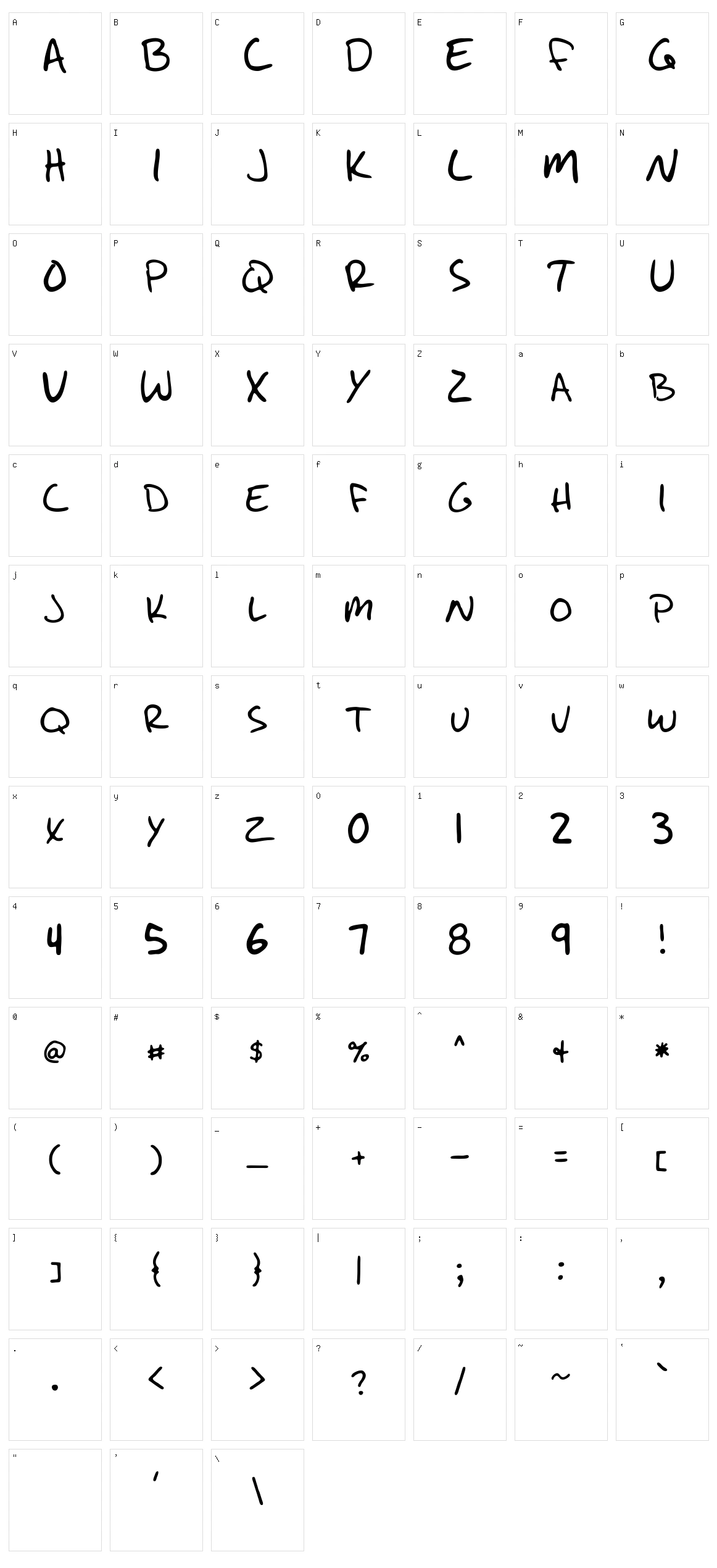 Write Like Jesse Character Set
