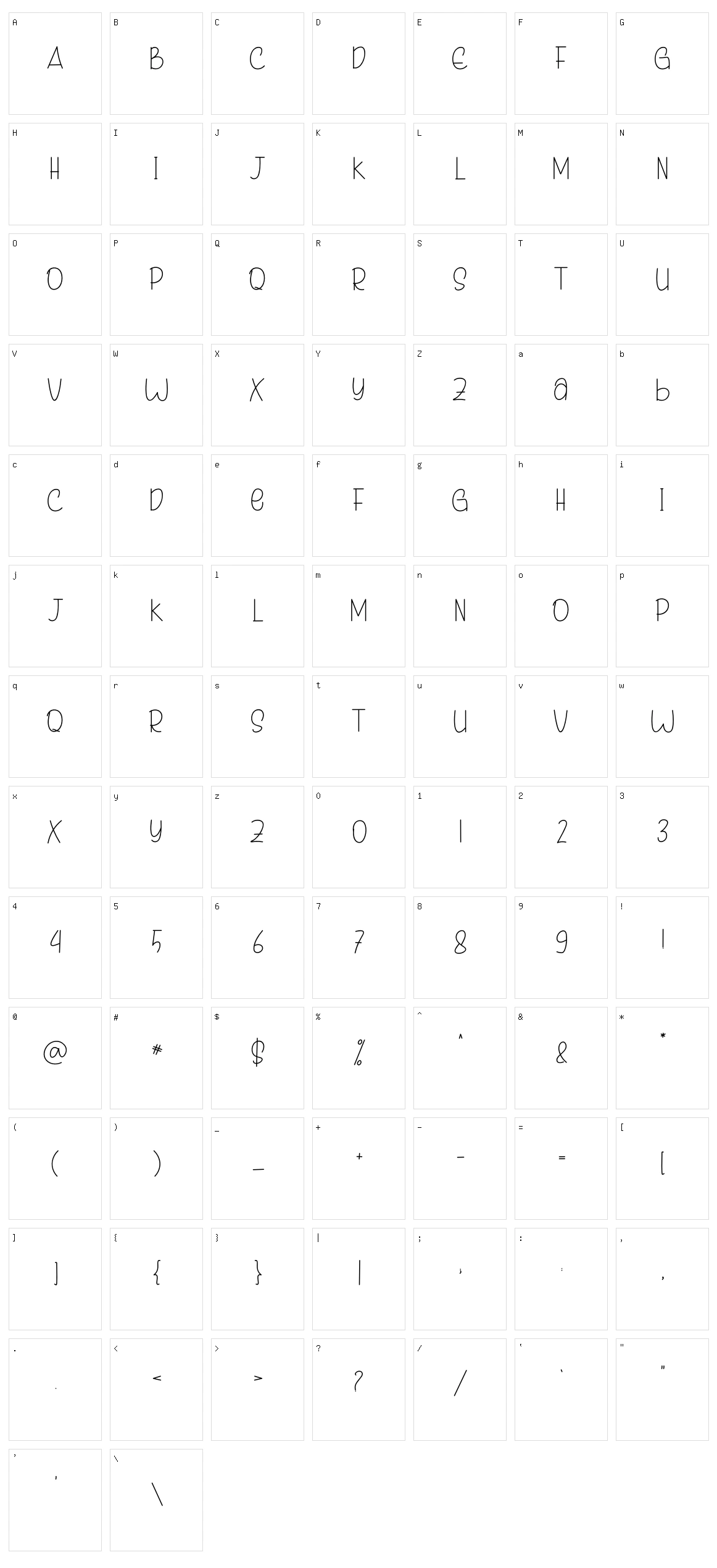 Writing Minimalist Character Set