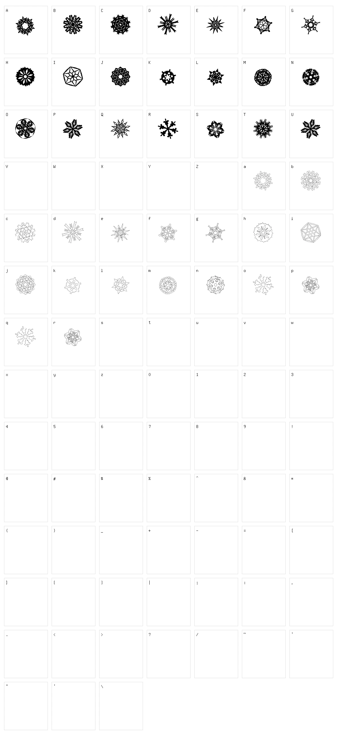 Paper-Snowflakes Character Set