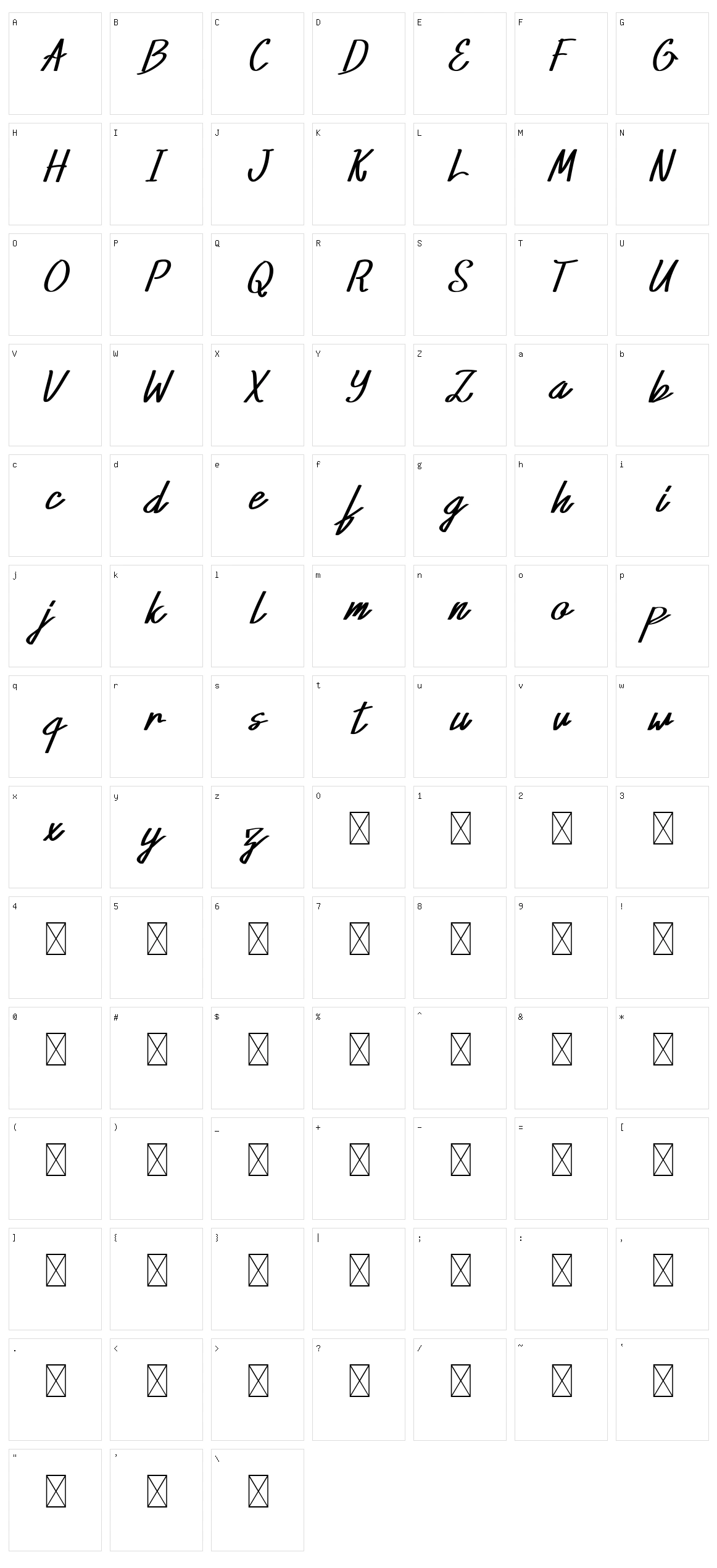 Xabiya Character Set