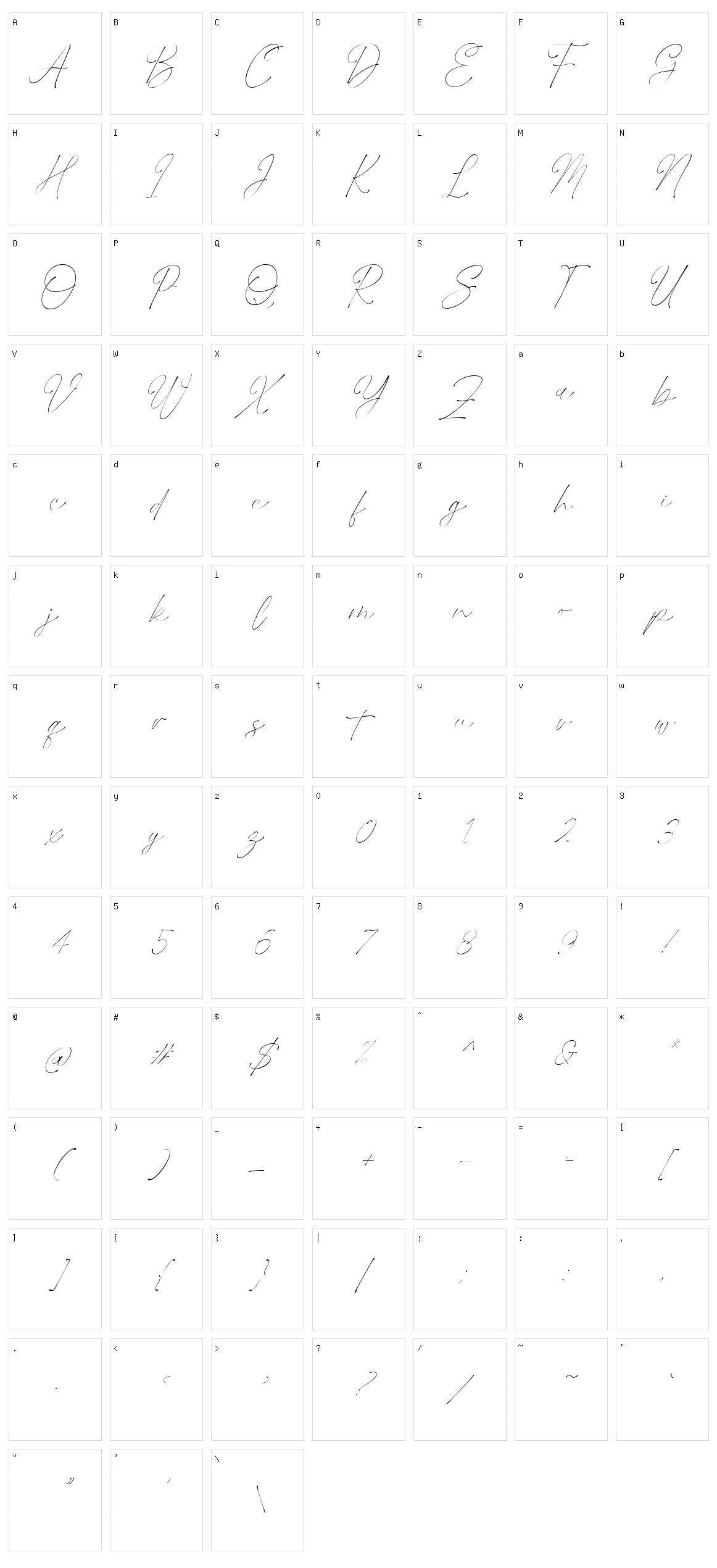 Xambdoria Character Set