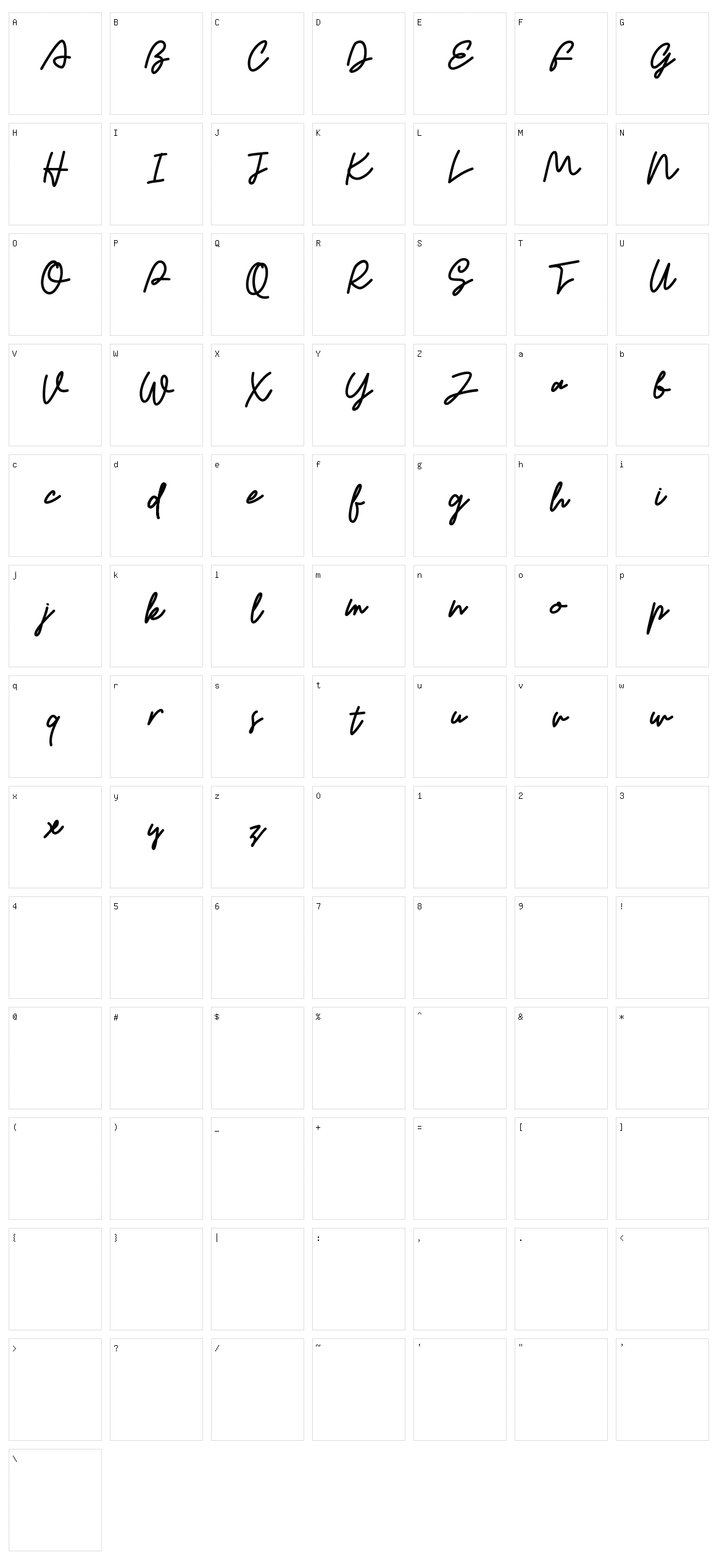 Xelouaja Character Set