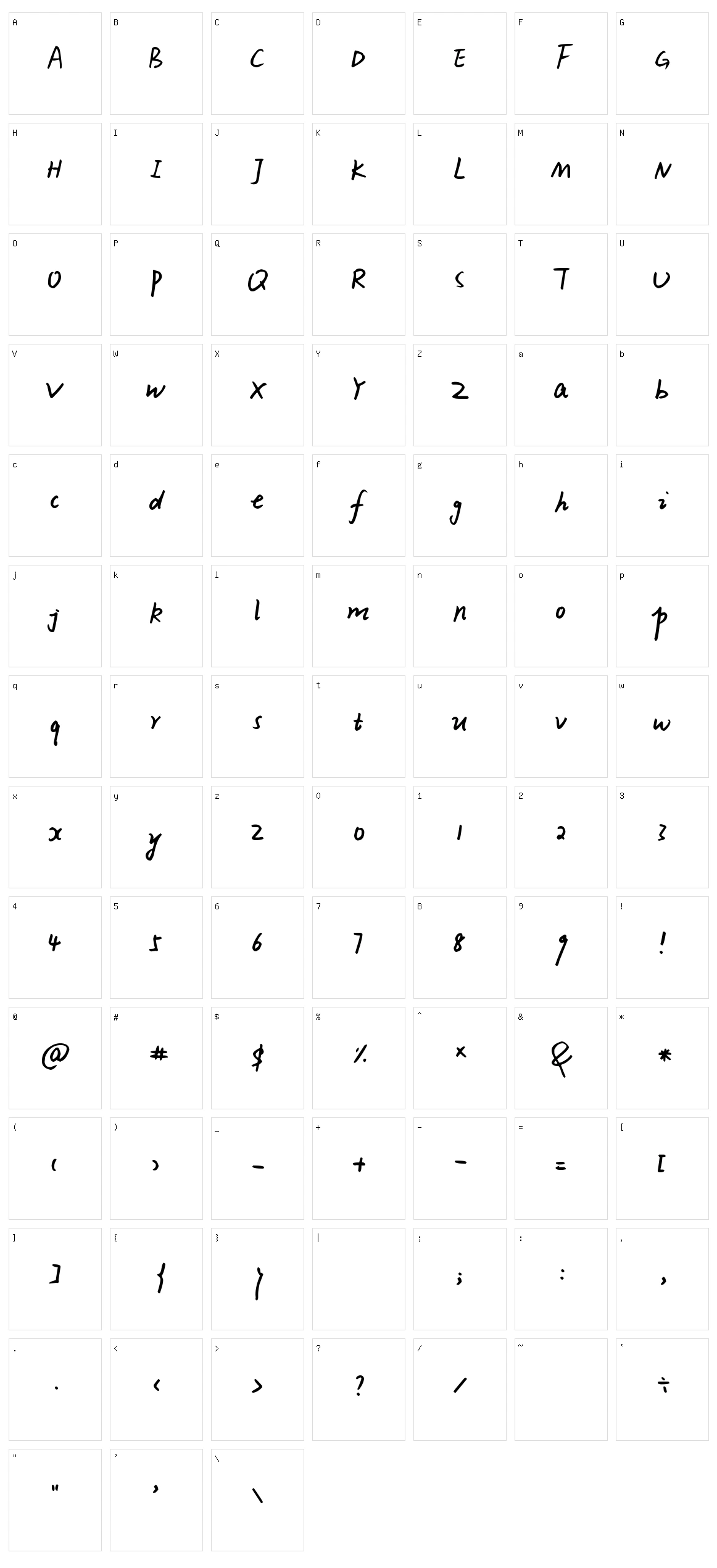 Xiao Gao Character Set