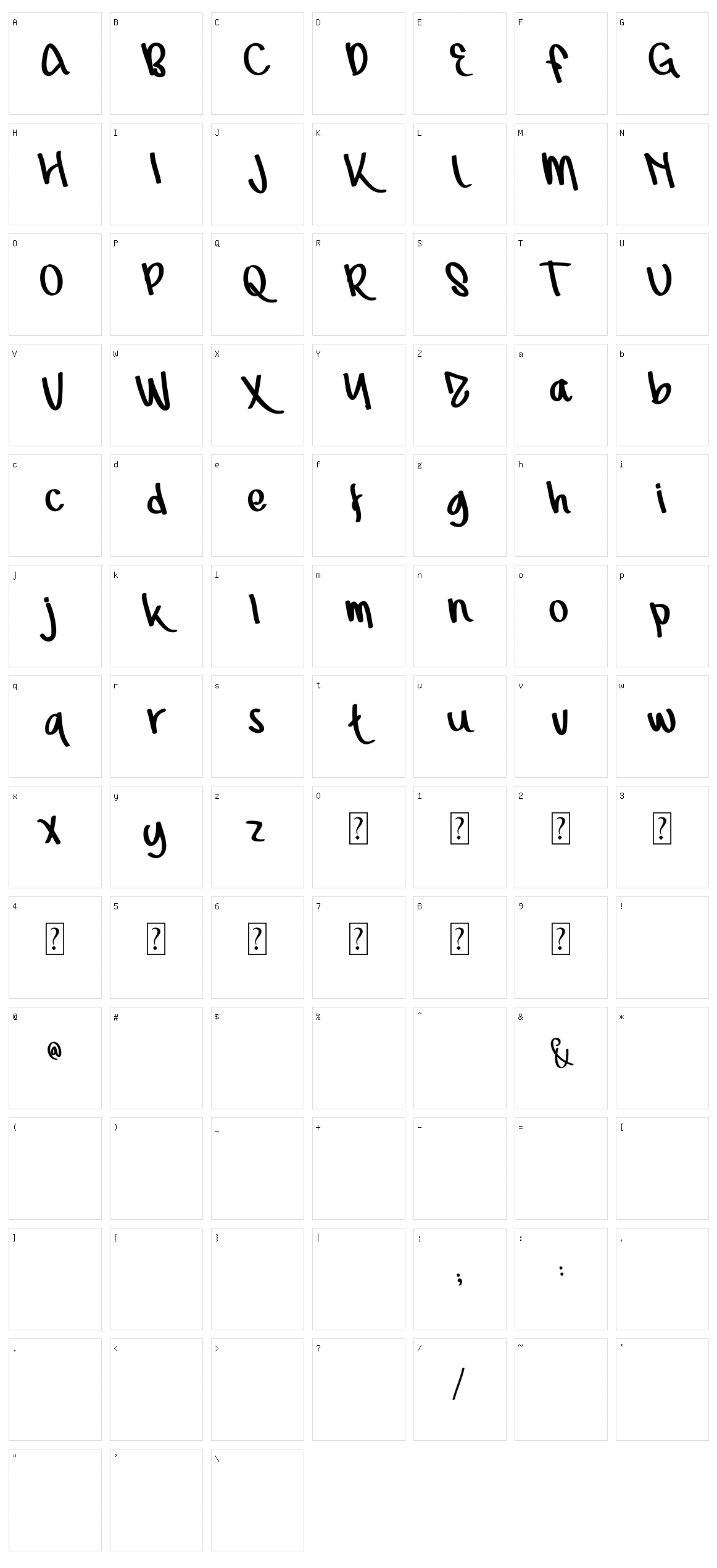 Xmarker Character Set