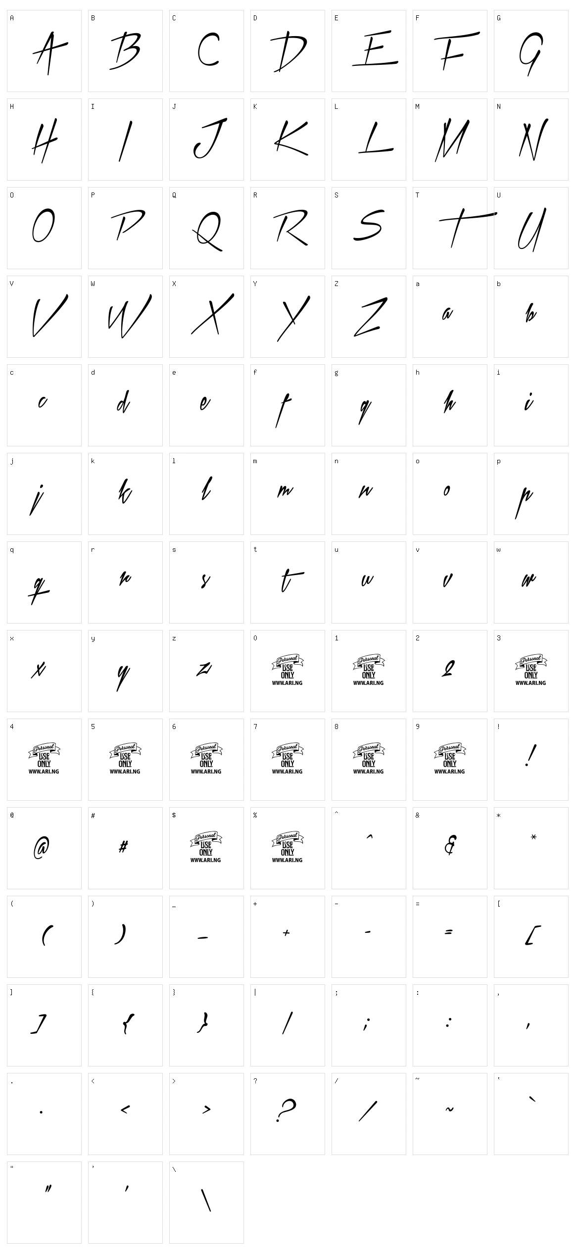 Xtreem 2 Character Set