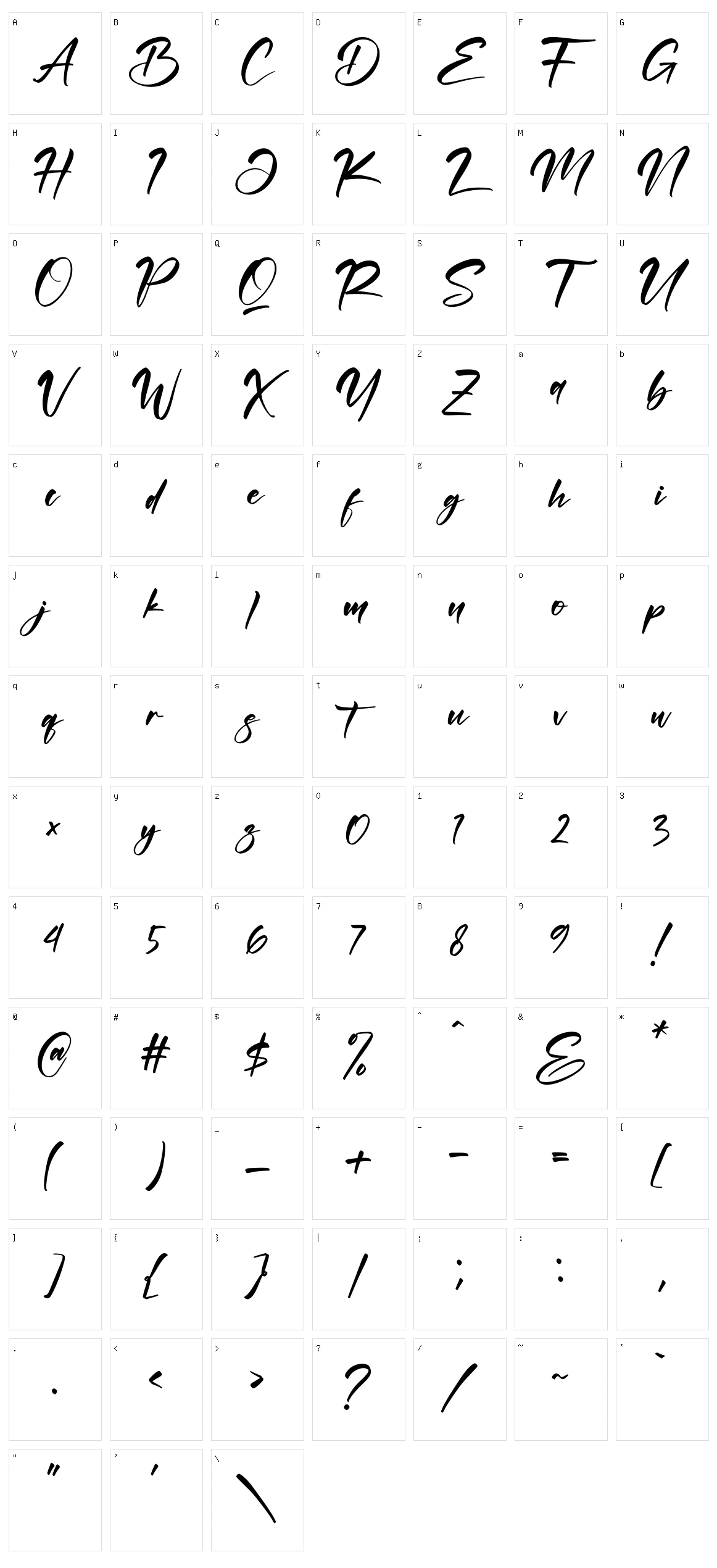 Yaristalia Character Set