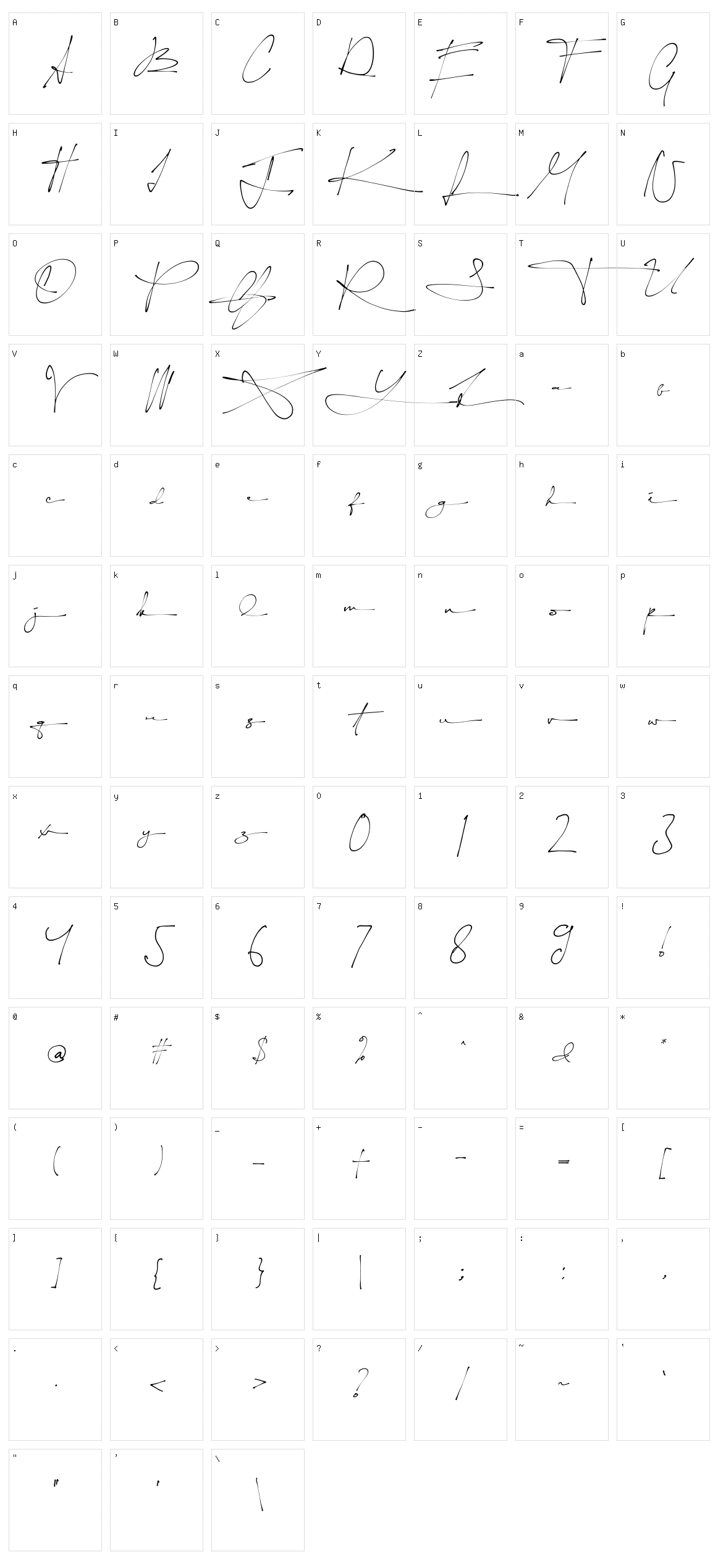 Yellova Signature Character Set