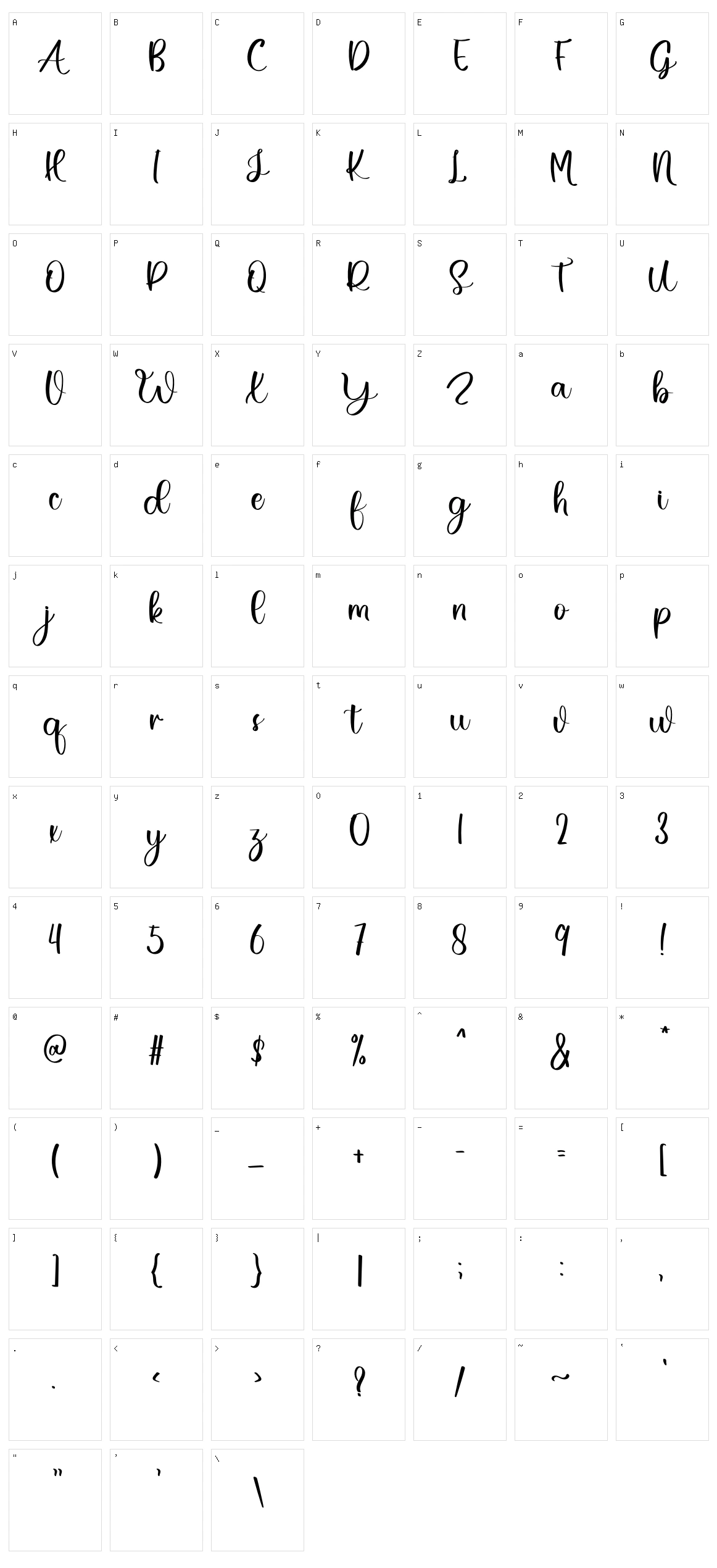 Yellow Character Set