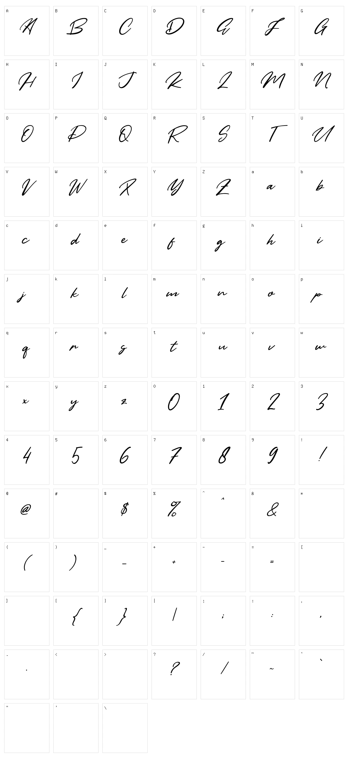 Yellow Pen Character Set
