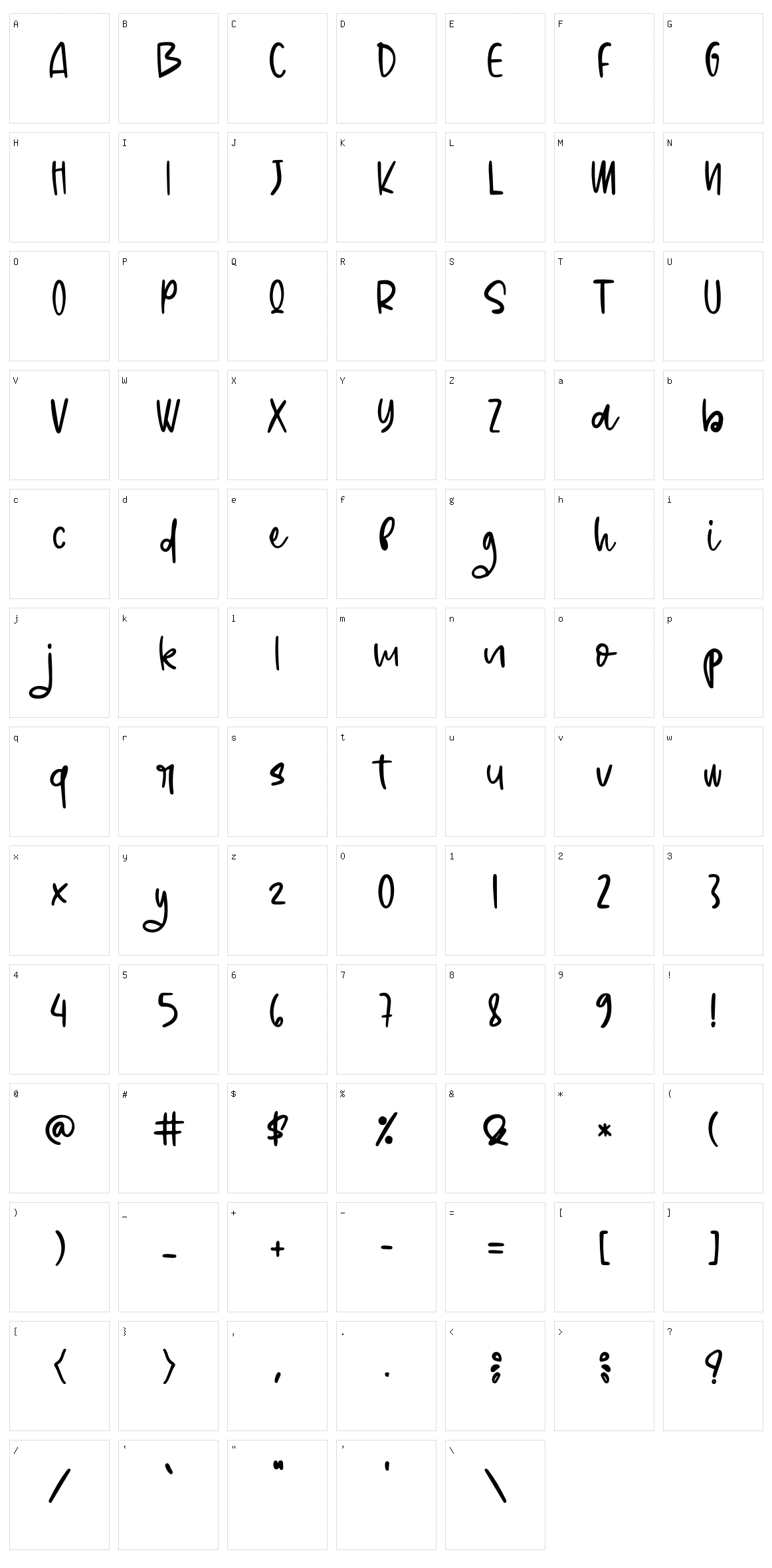 Yellowish Character Set