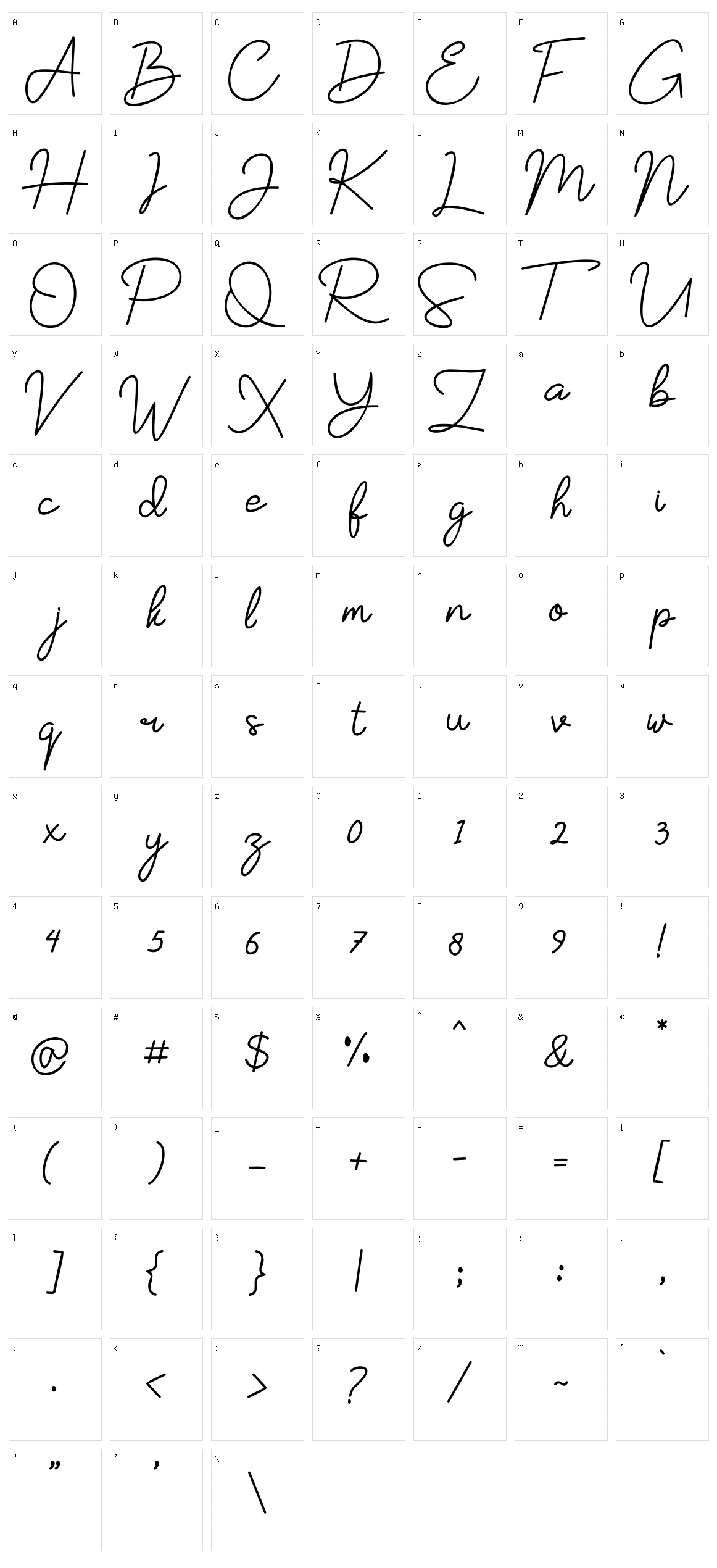 Yesie Character Set