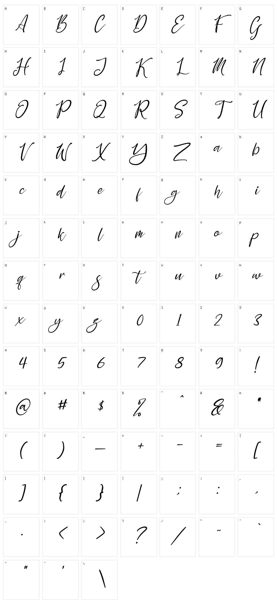 Yesinty Character Set