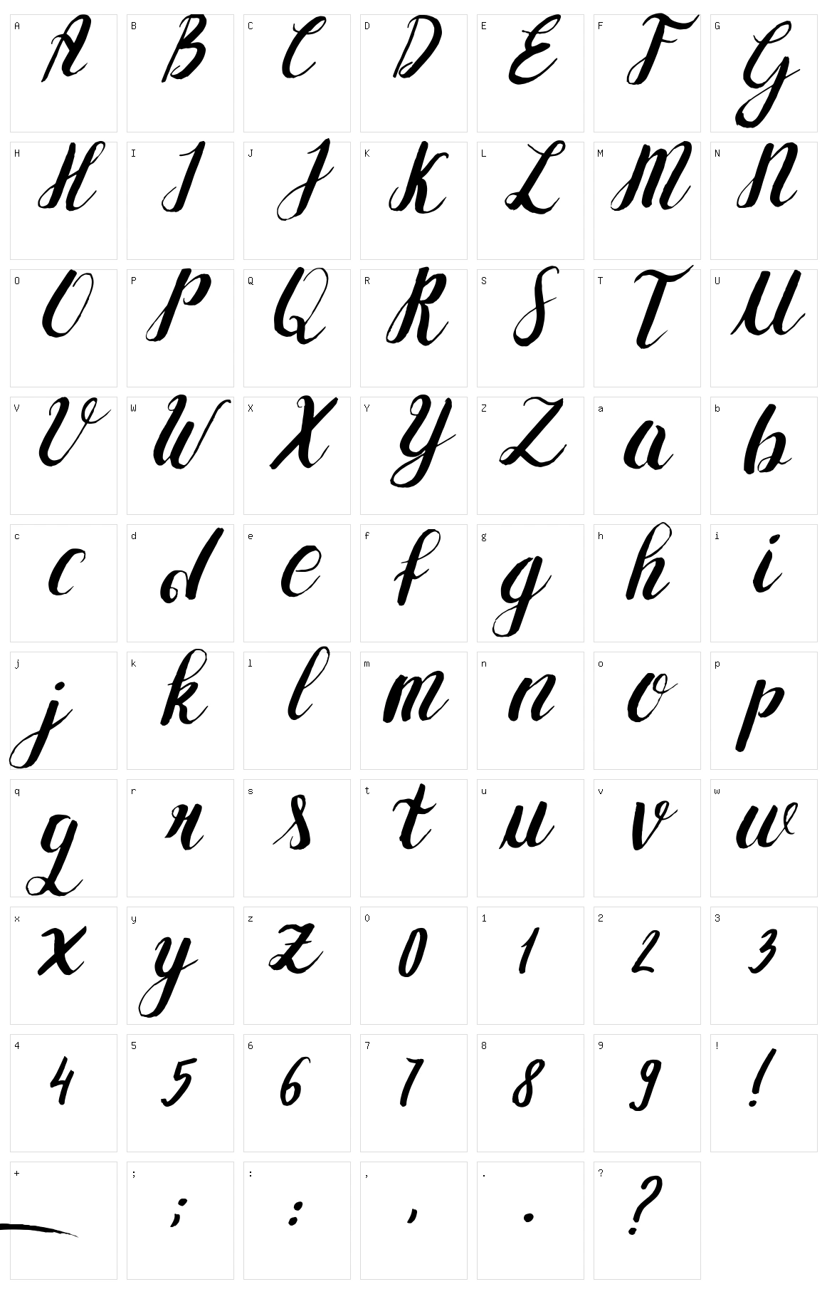 Yolloy Character Set