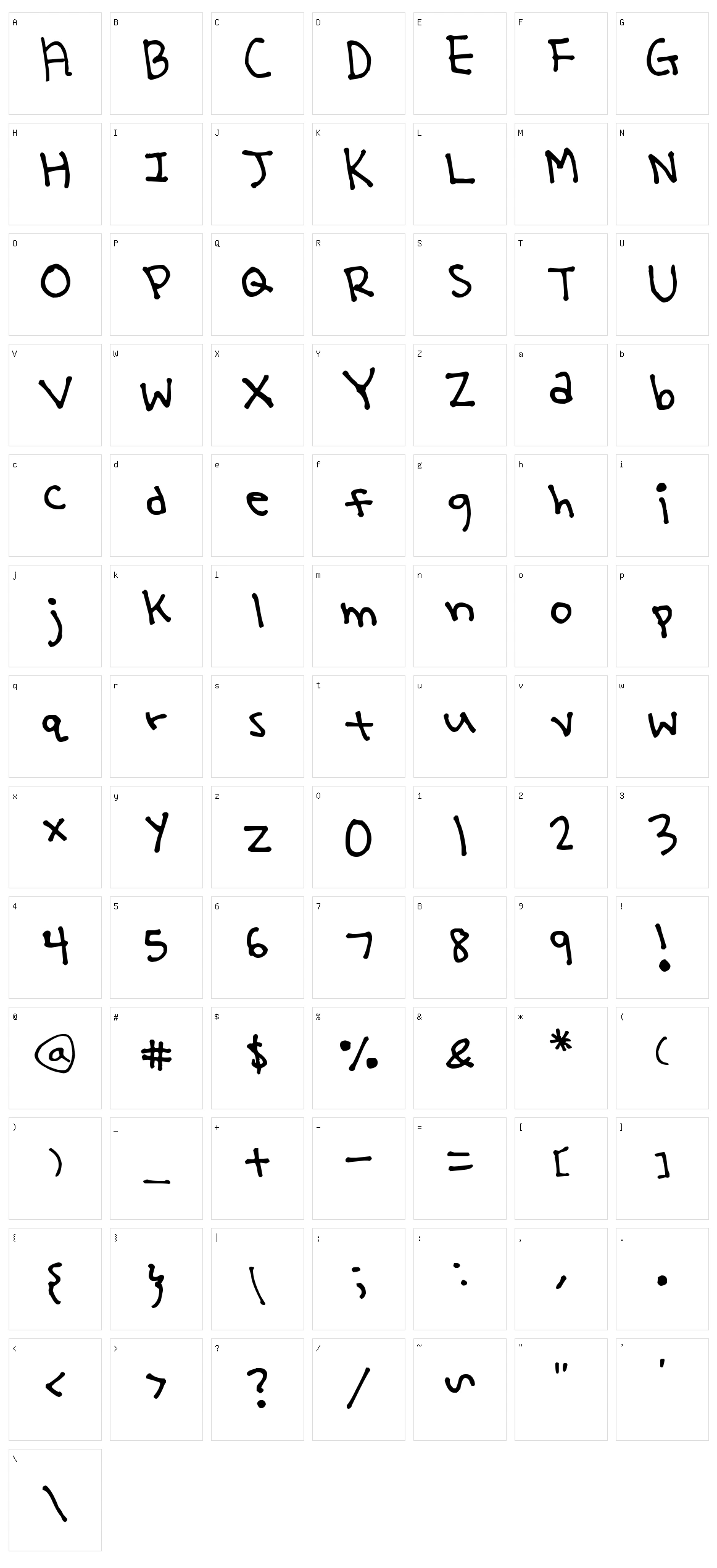 Yoo Hae Mool Character Set