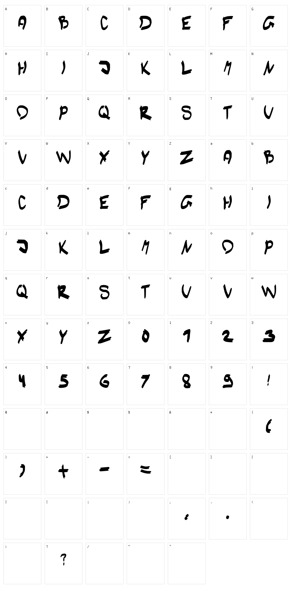 You Are Font Character Set