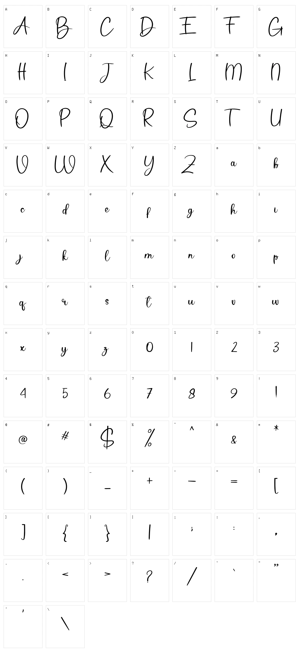 You Writing Character Set