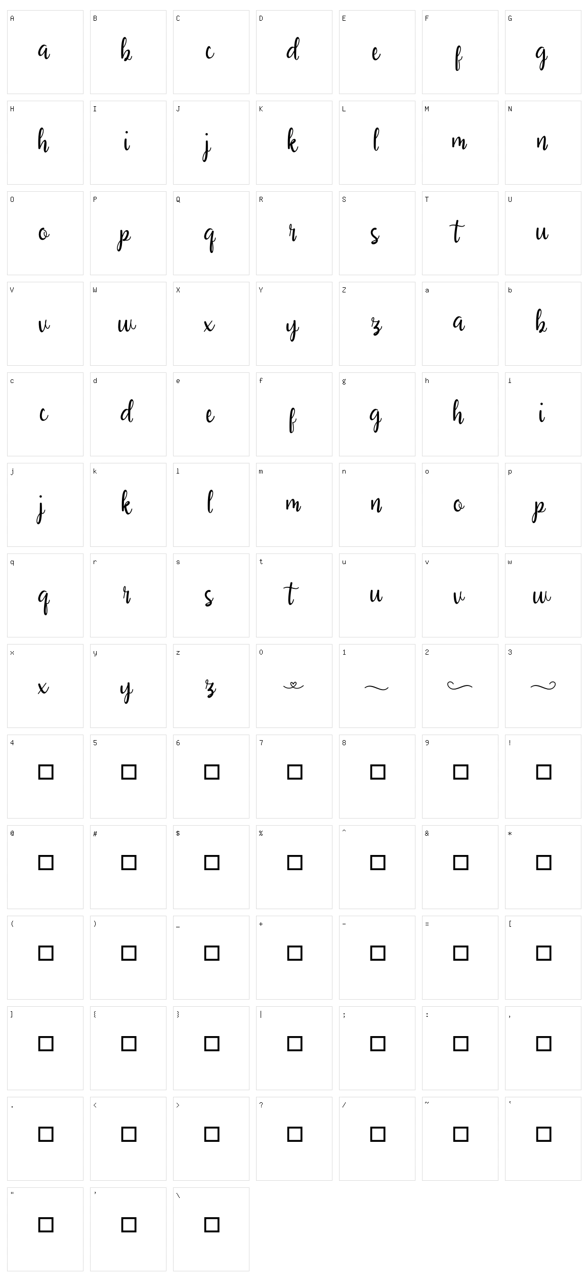Youme Character Set