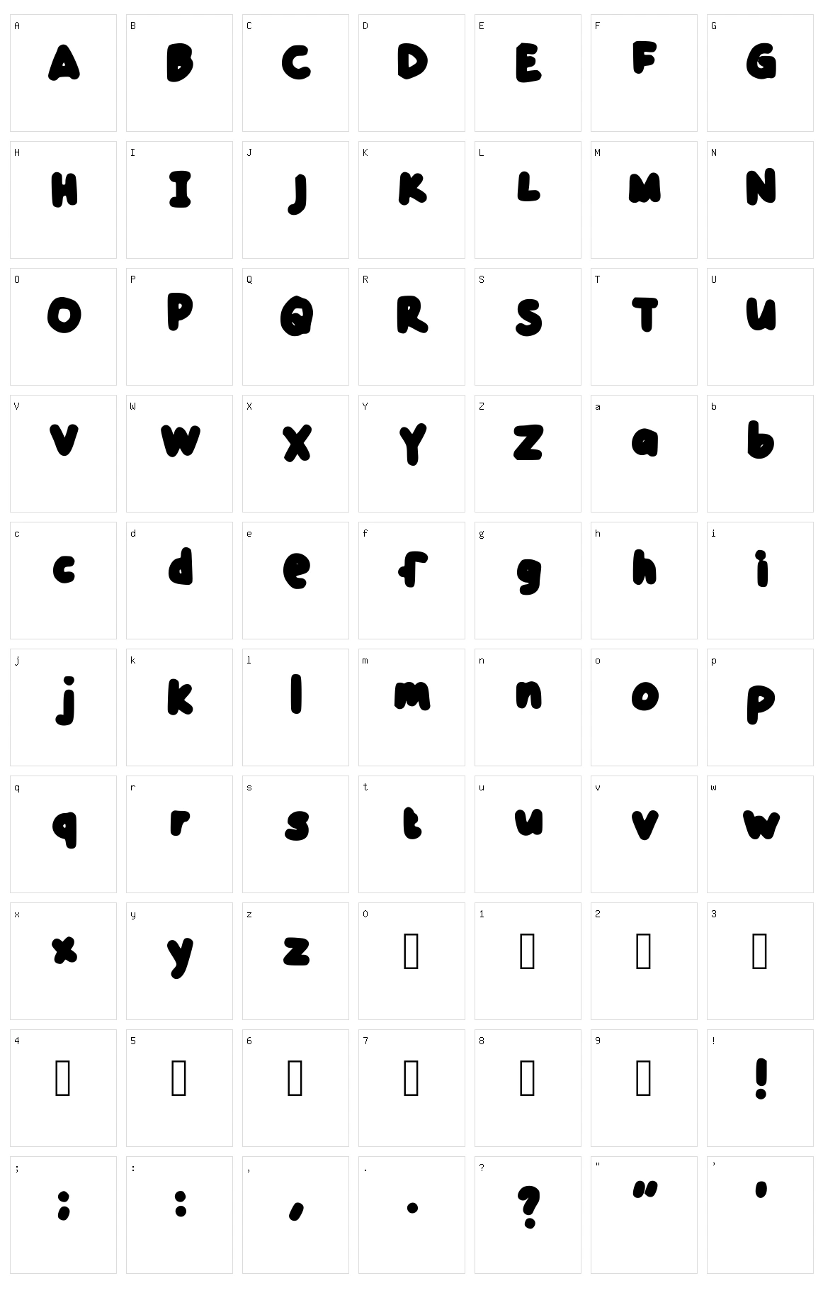 Yza Character Set