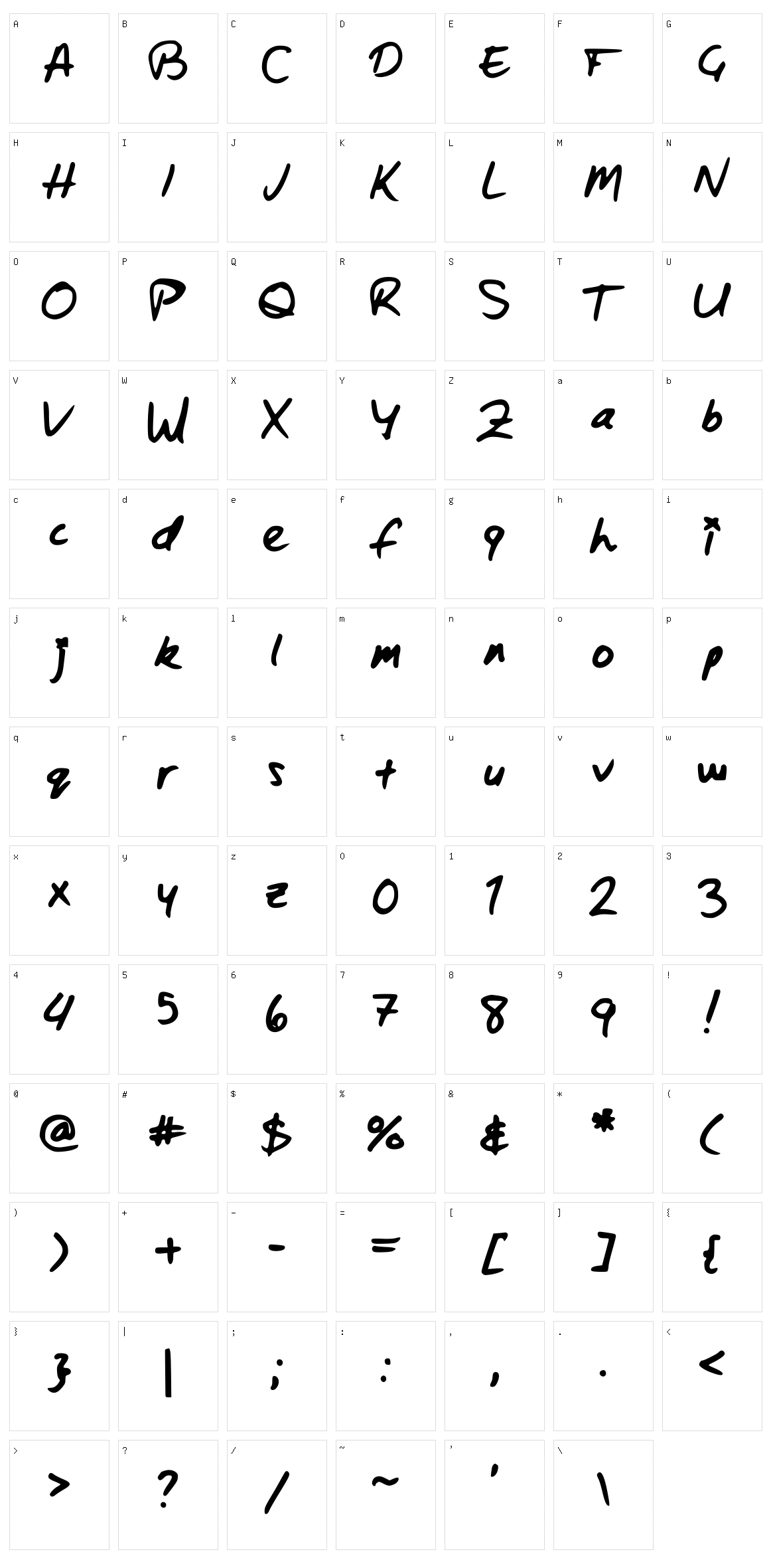 Zachary Binx Character Set