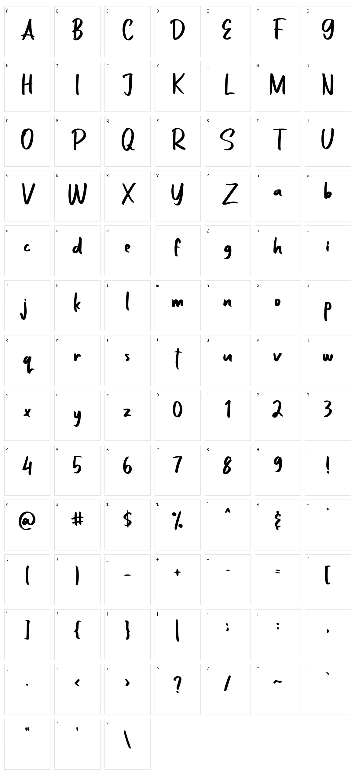 Zaitun Character Set