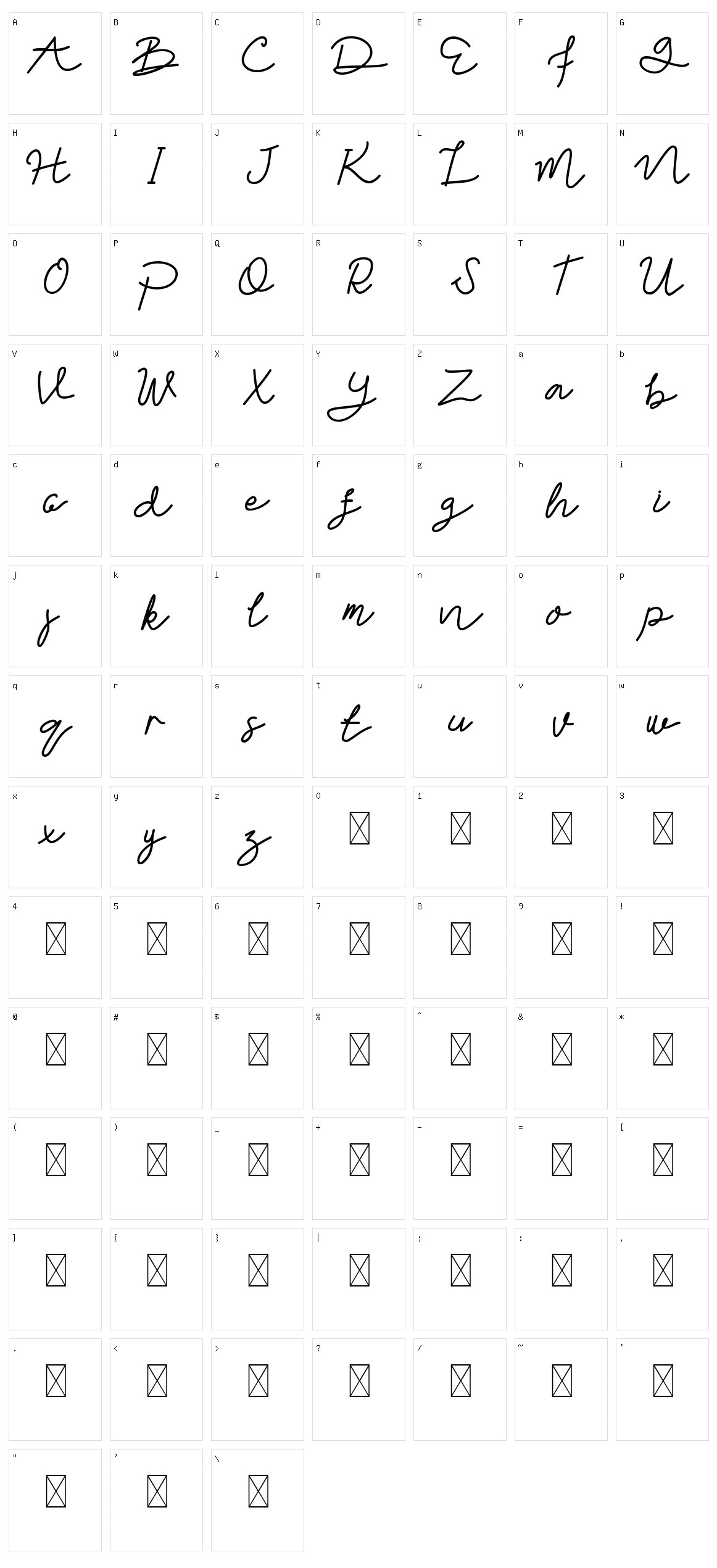 Zakilla Character Set