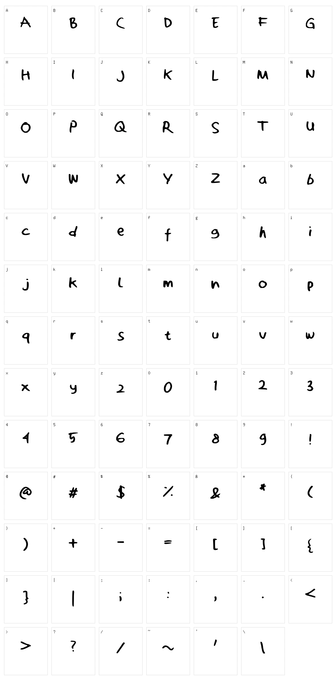 Zakwan Oebit Character Set