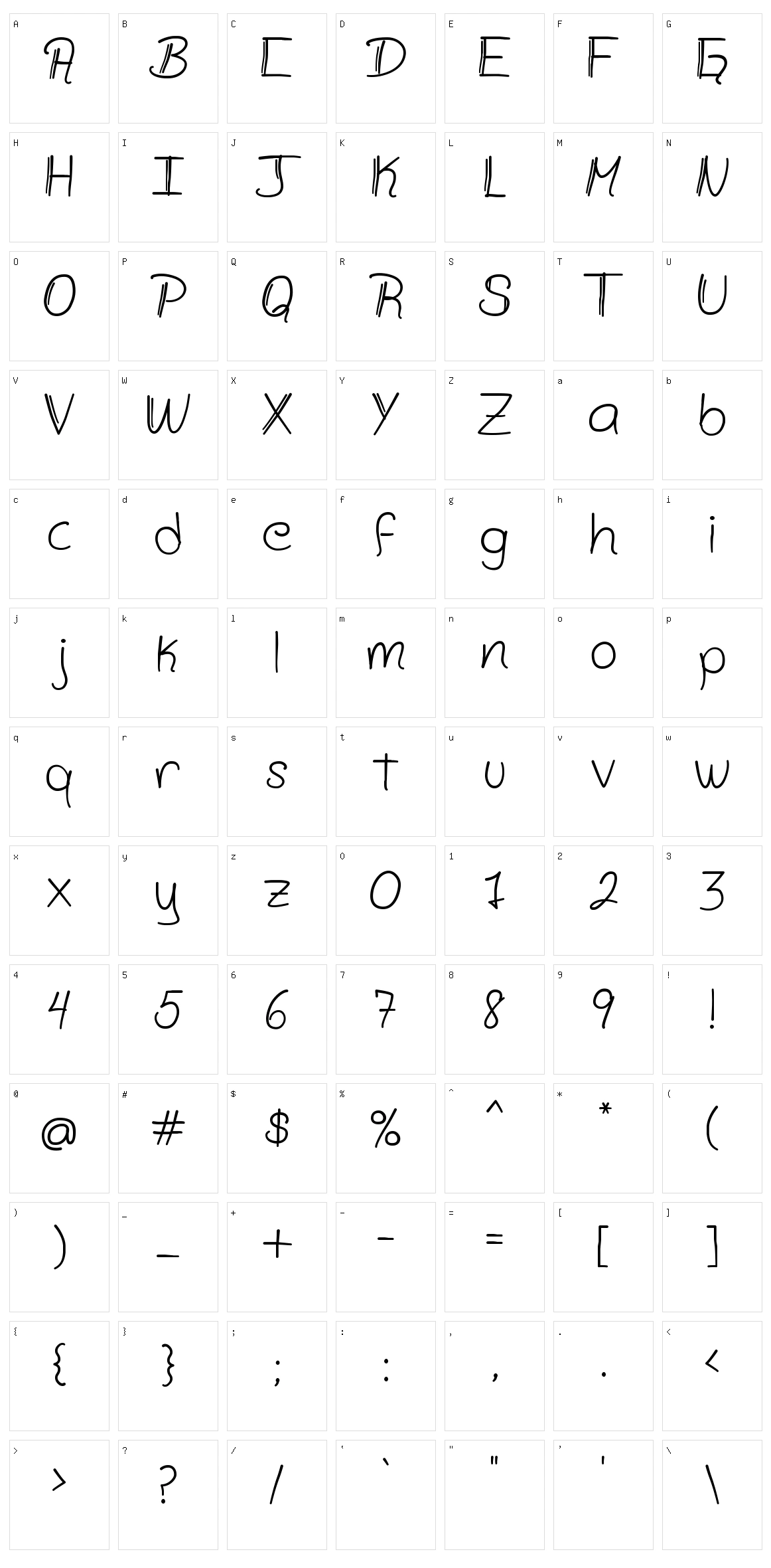 Zamsley Character Set