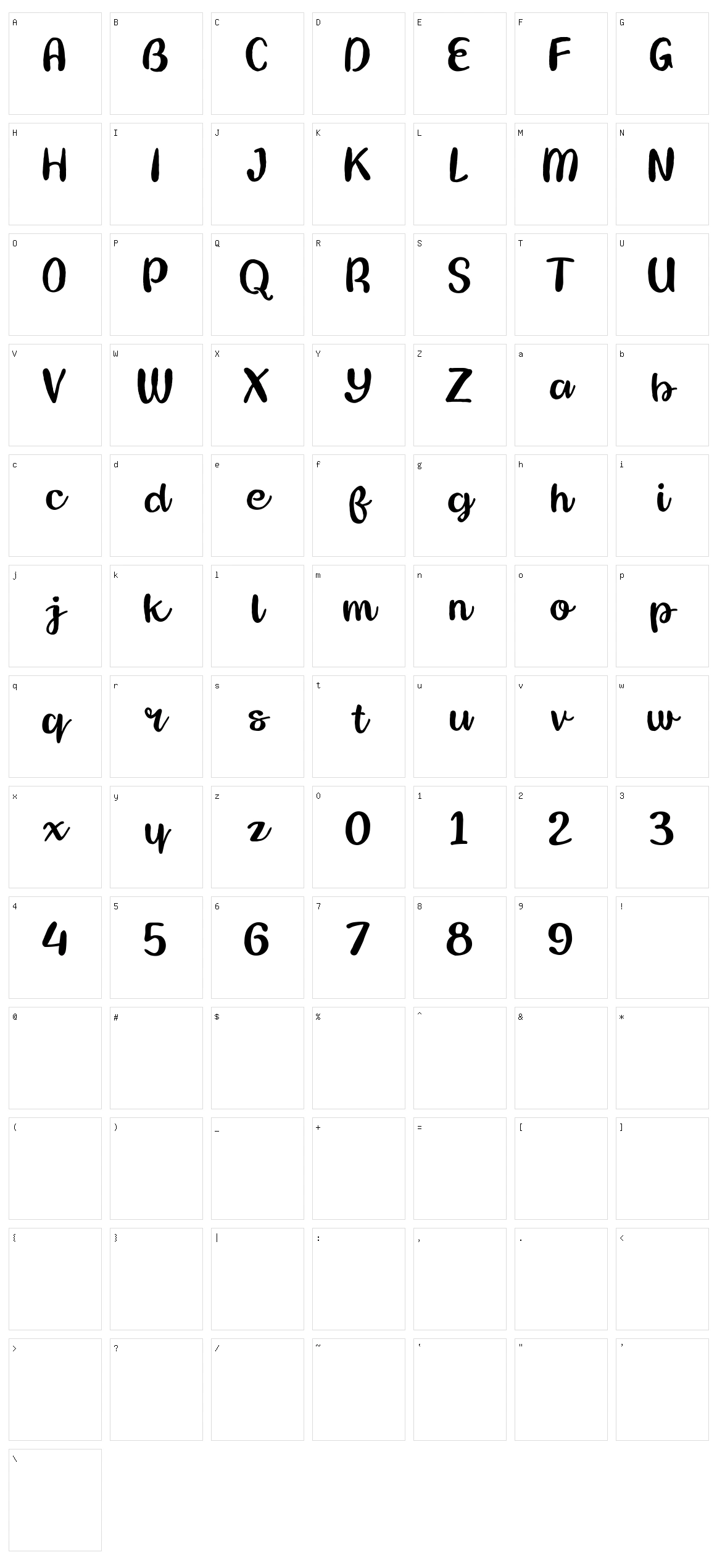 Zanzibar Character Set
