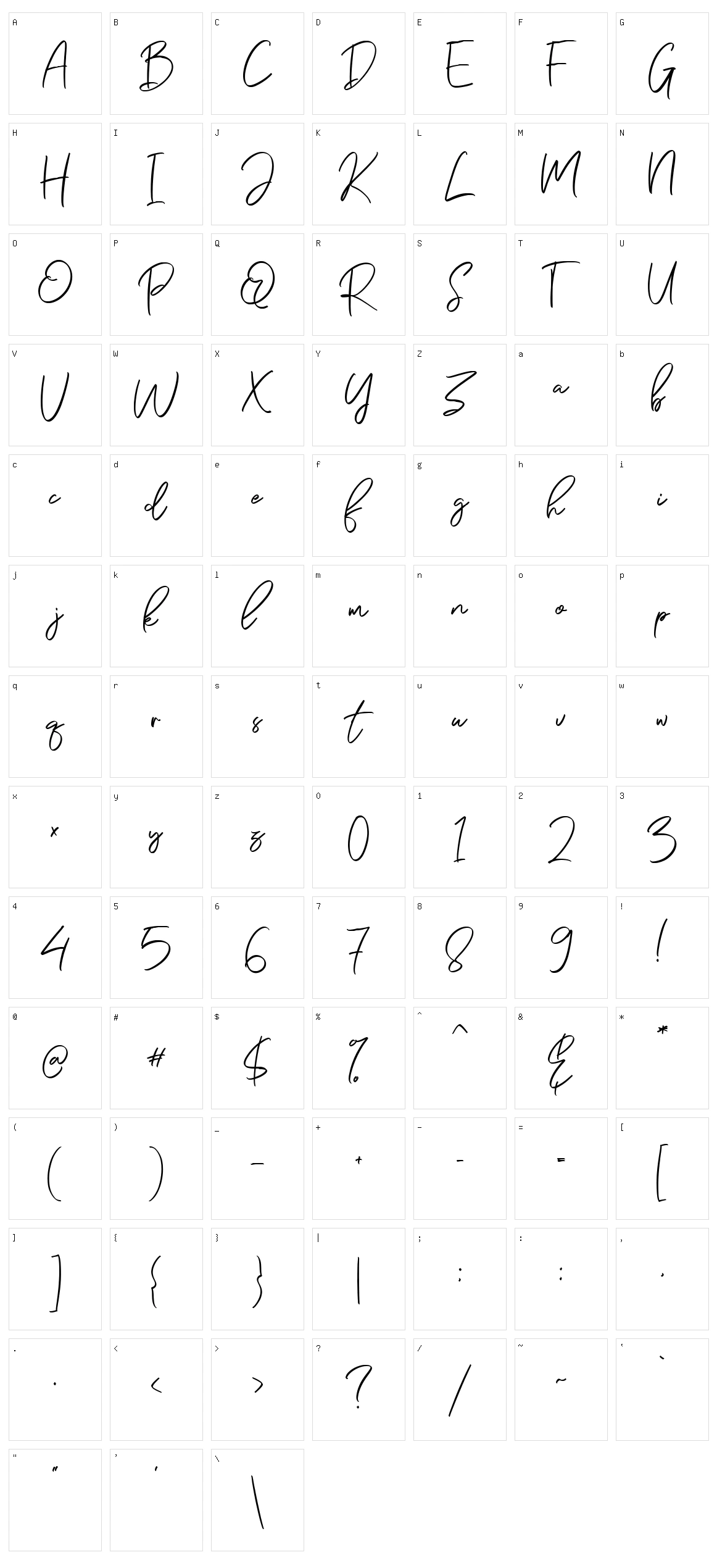 Zelmud Script Character Set