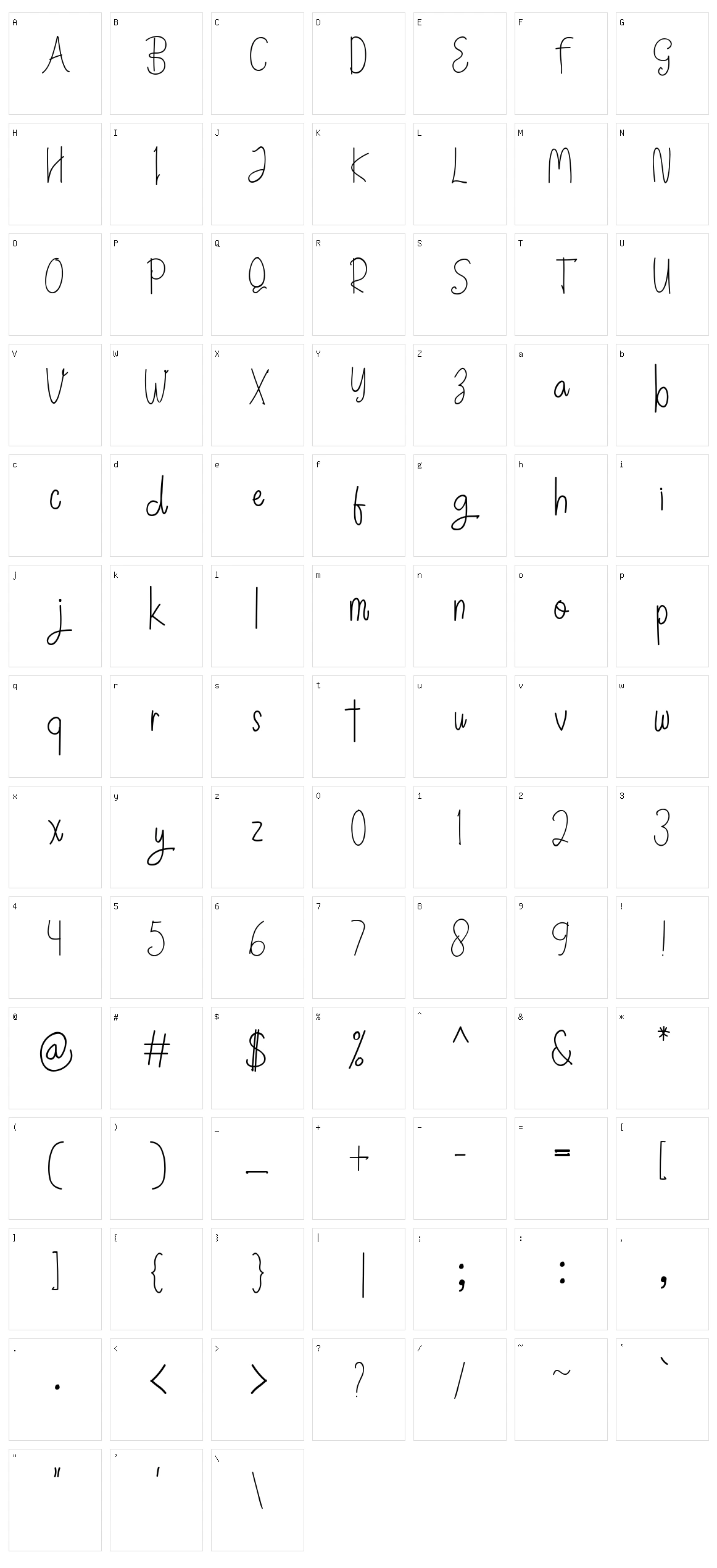 Zero Panzer Character Set