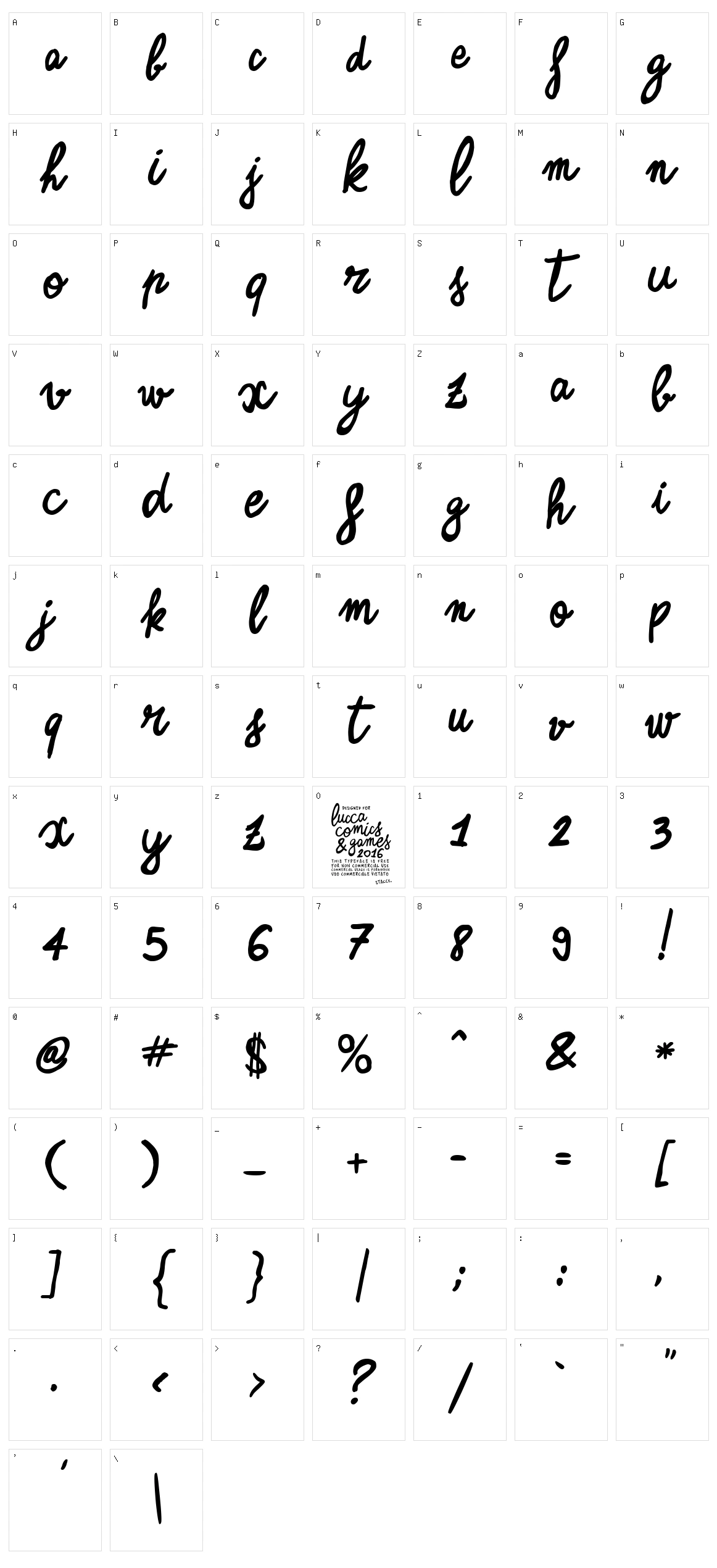 Zerocalcare Script Character Set