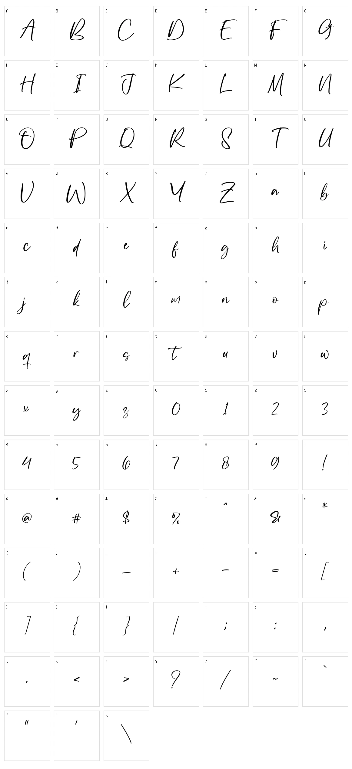Zevallya Character Set