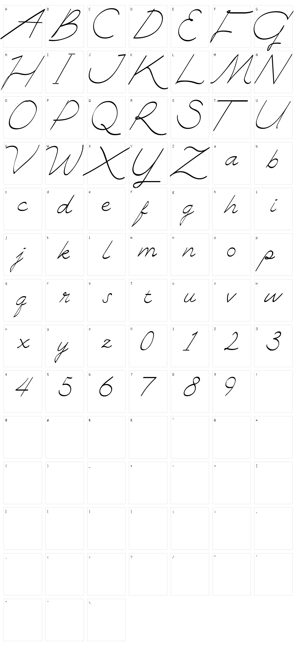 Zhafir Character Set