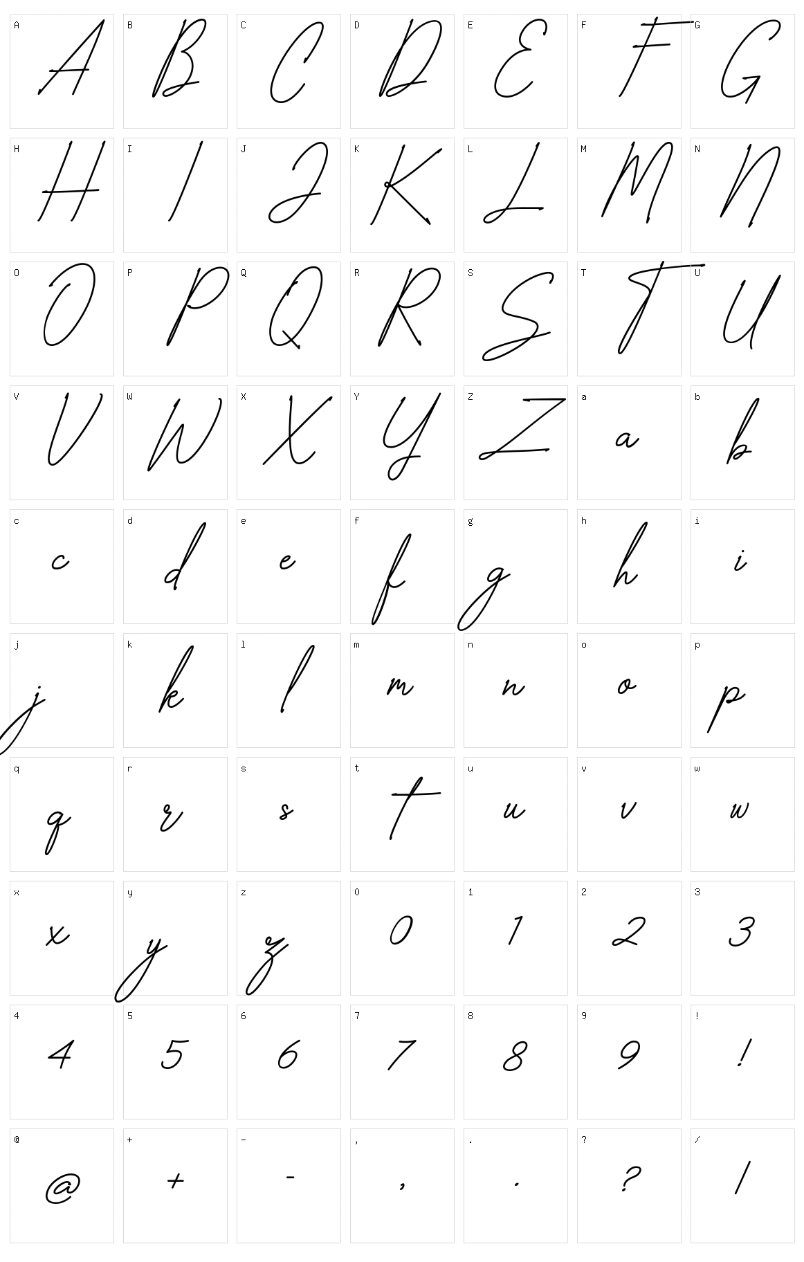 Zhegotte Character Set
