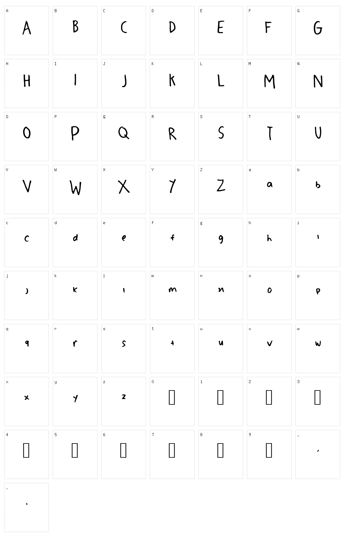 Ziva Calligraphr Character Set