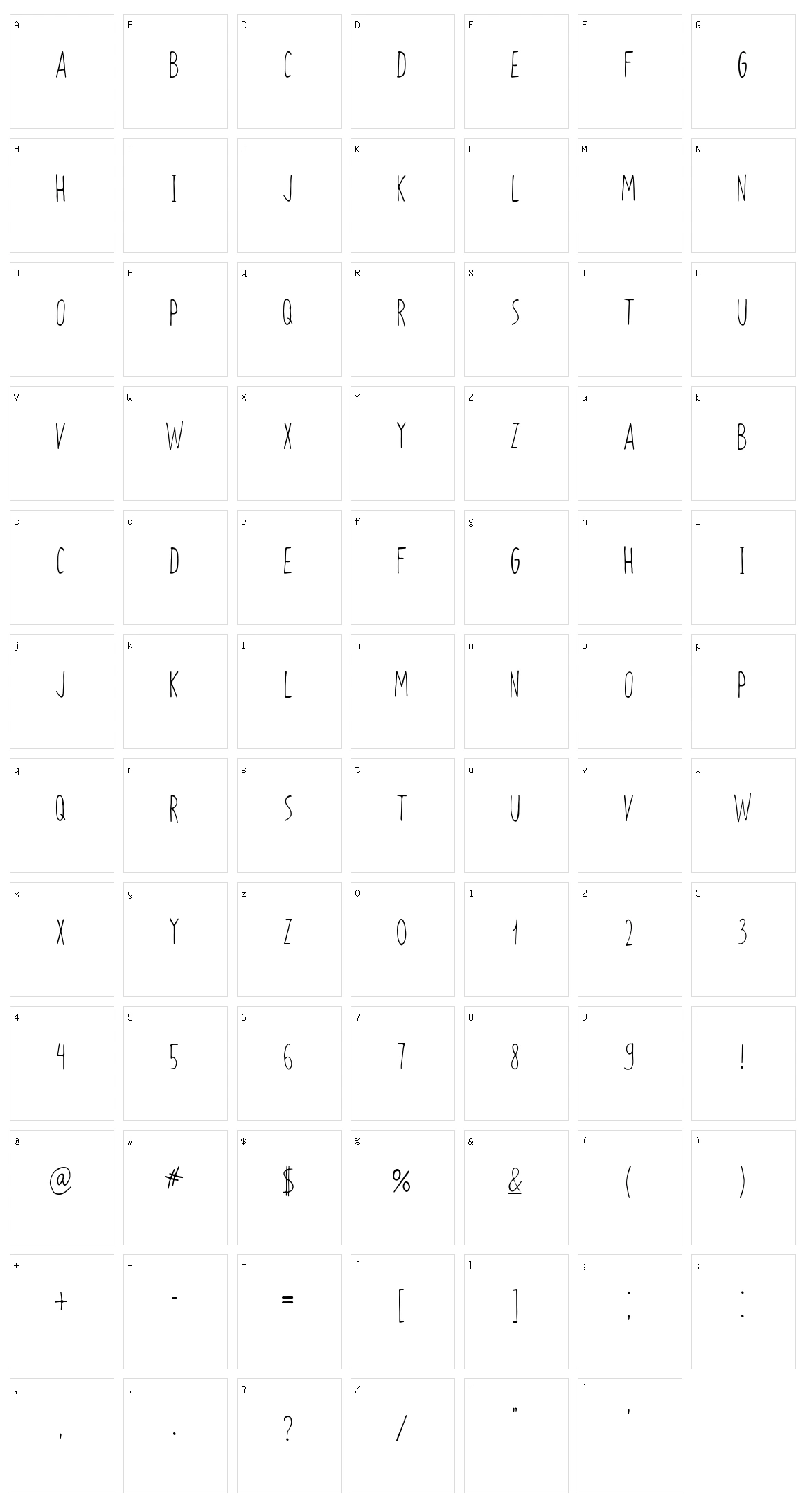 Zokhan Character Set
