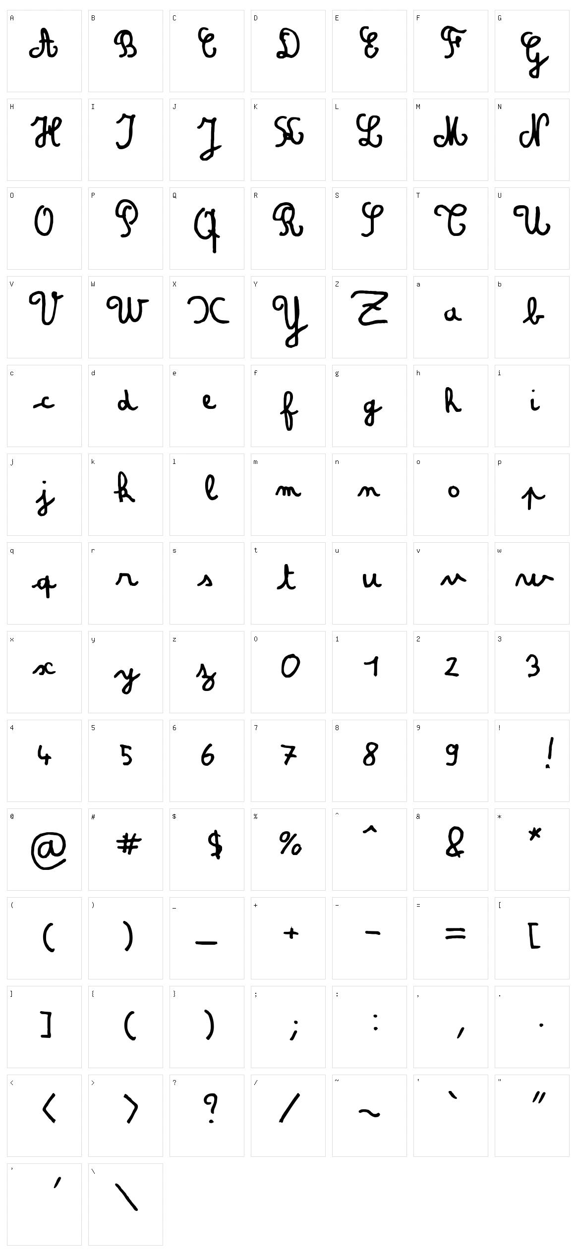 Amandine Character Set