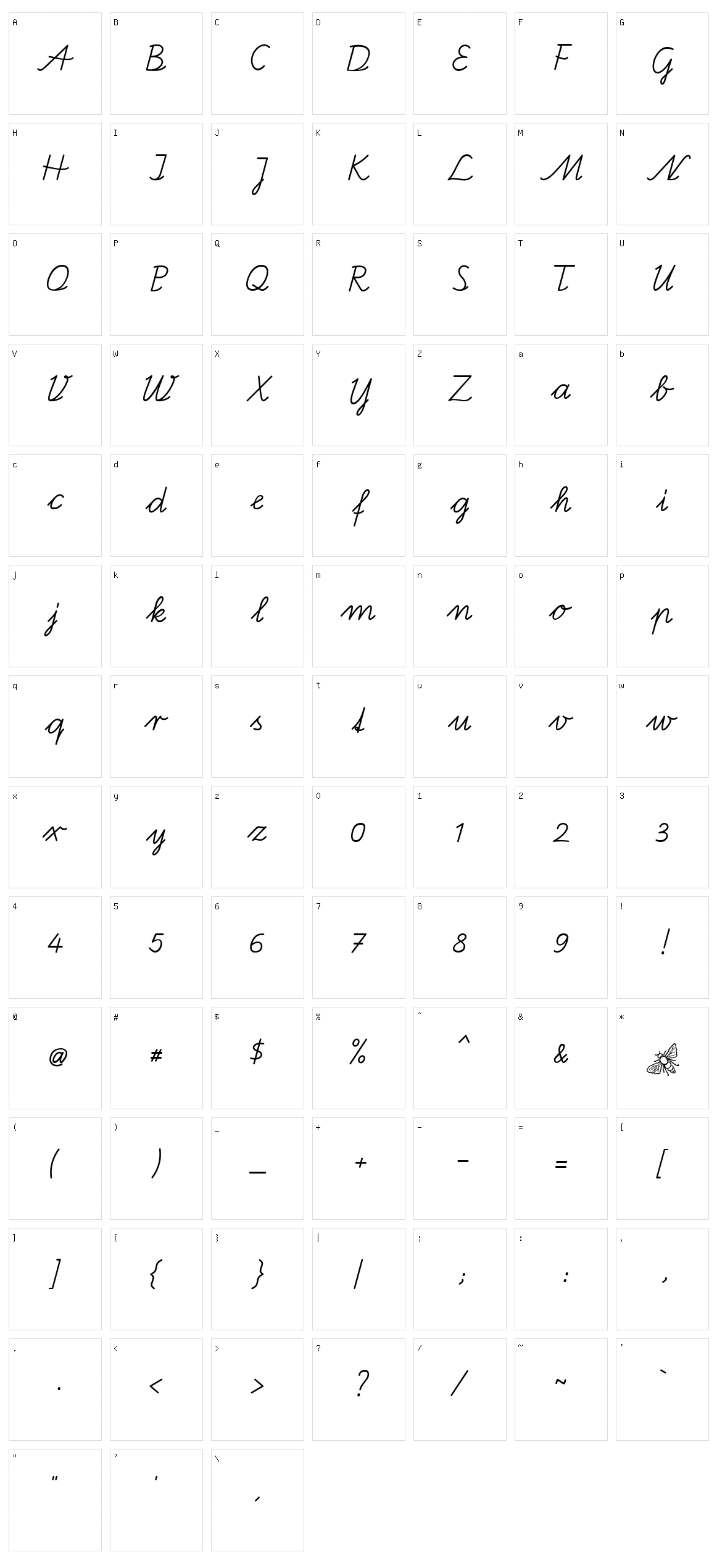 Bienchen SAS Character Set