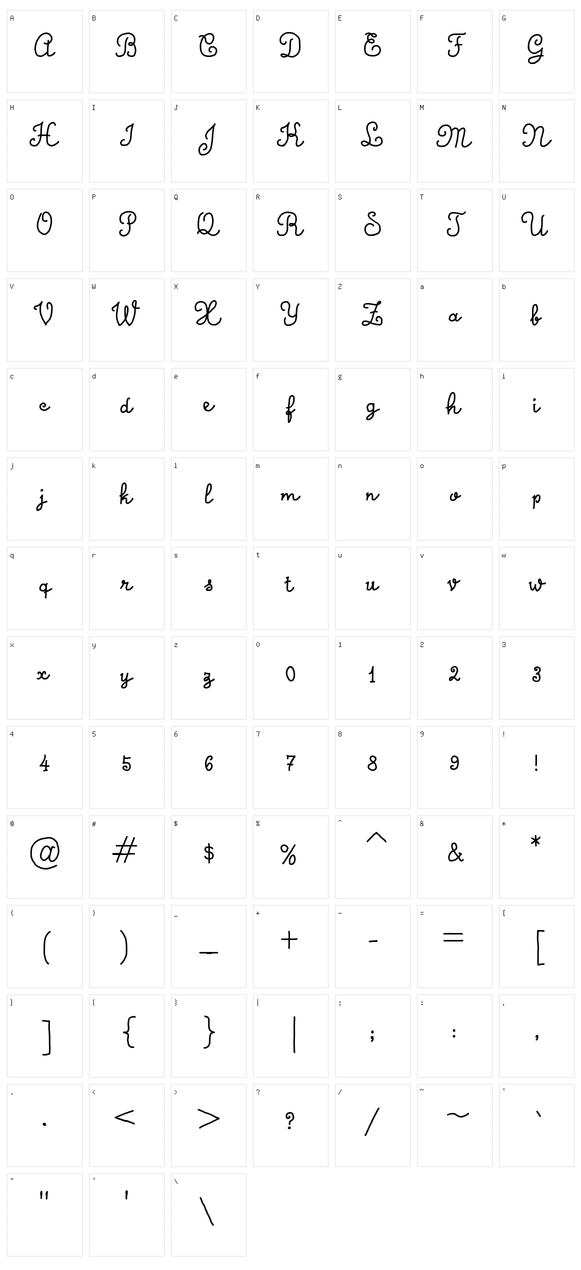 Calligraphy Hand Made Character Set