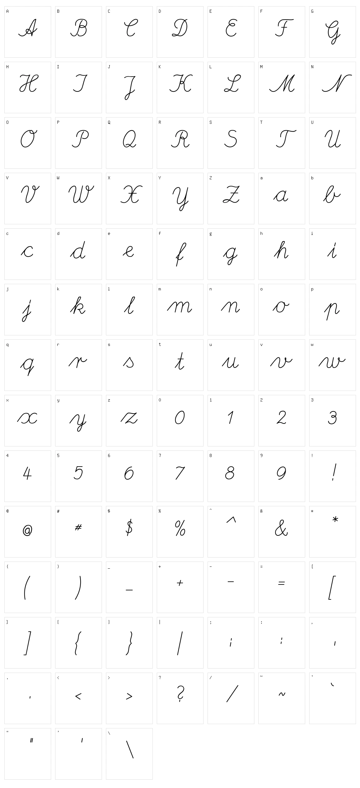 Deutsche Normalschrift Character Set