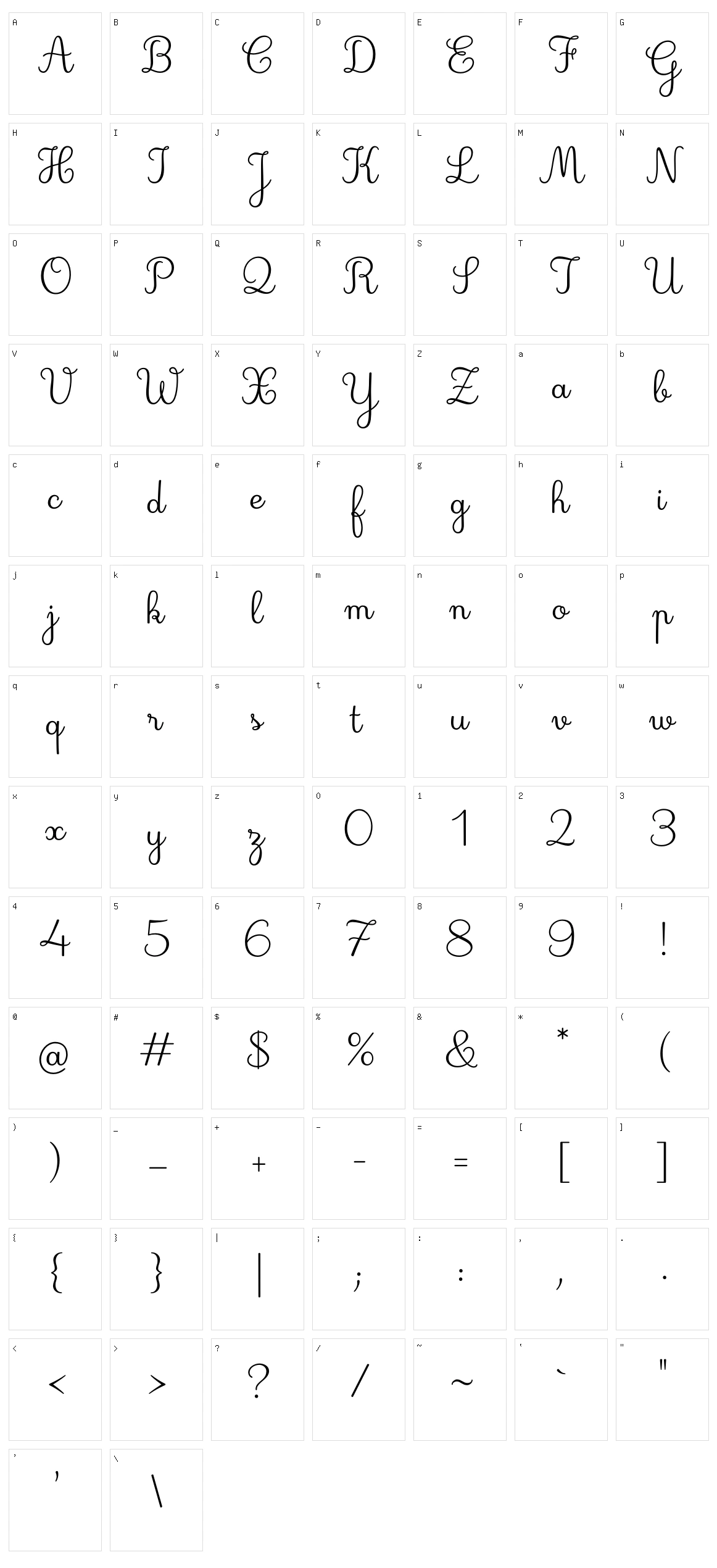 Deuxieme Rang Character Set