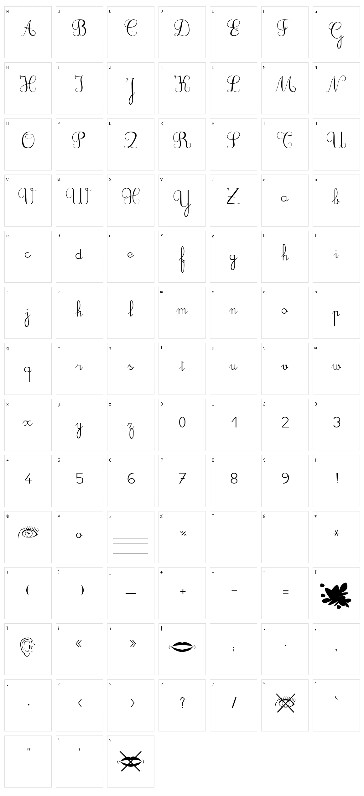 DuCahier Character Set