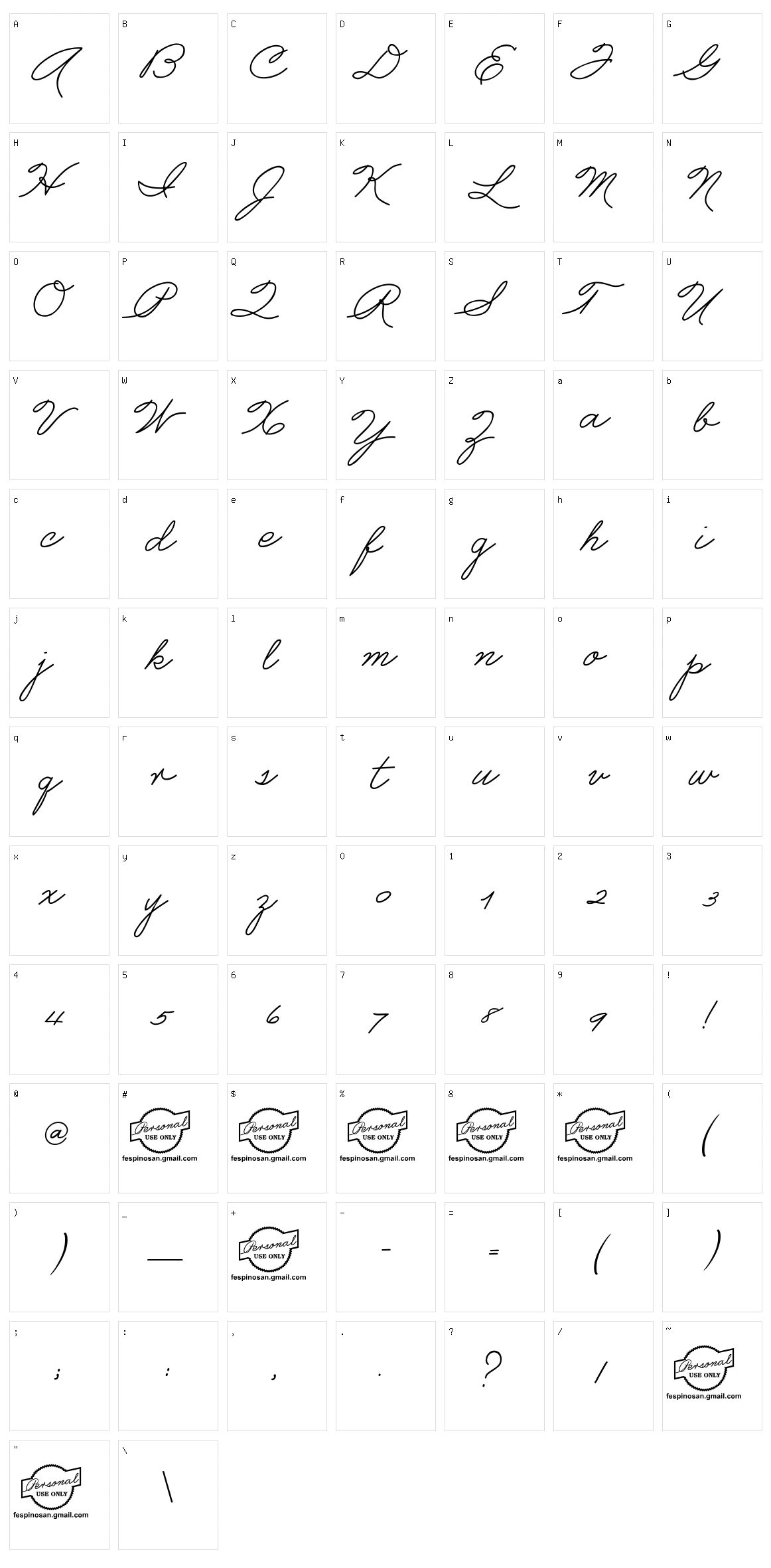 FespiPalmer Character Set