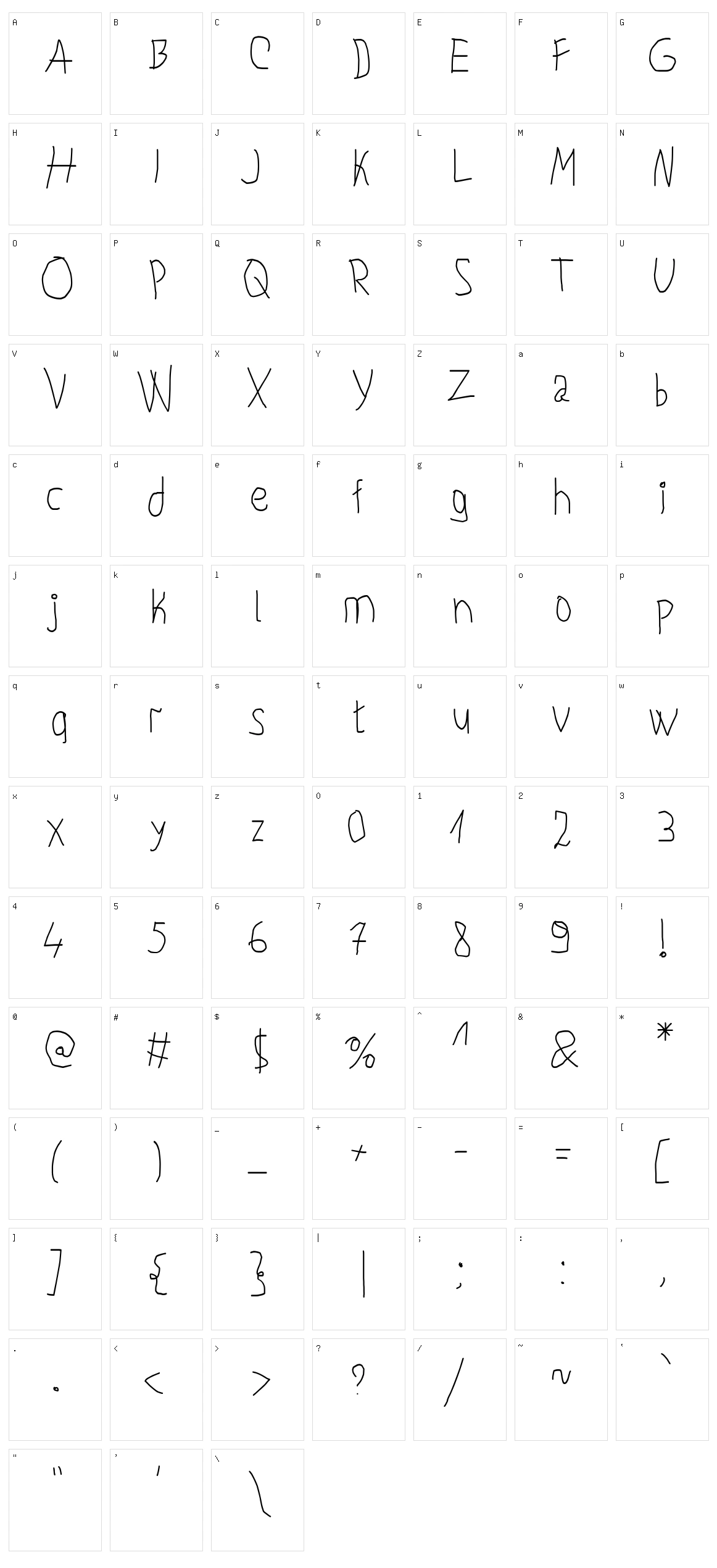 First Time Writing! Character Set