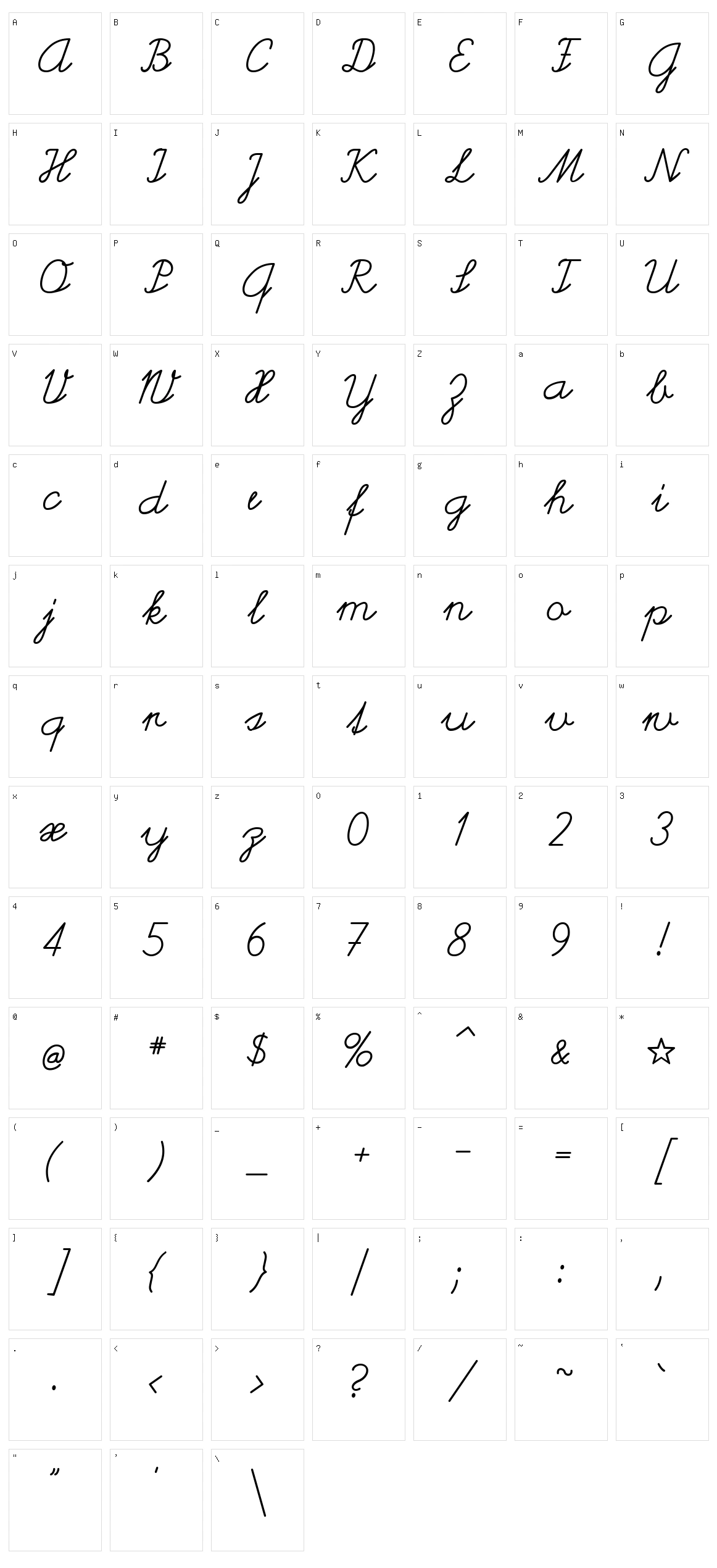 Helvetia Verbundene Character Set