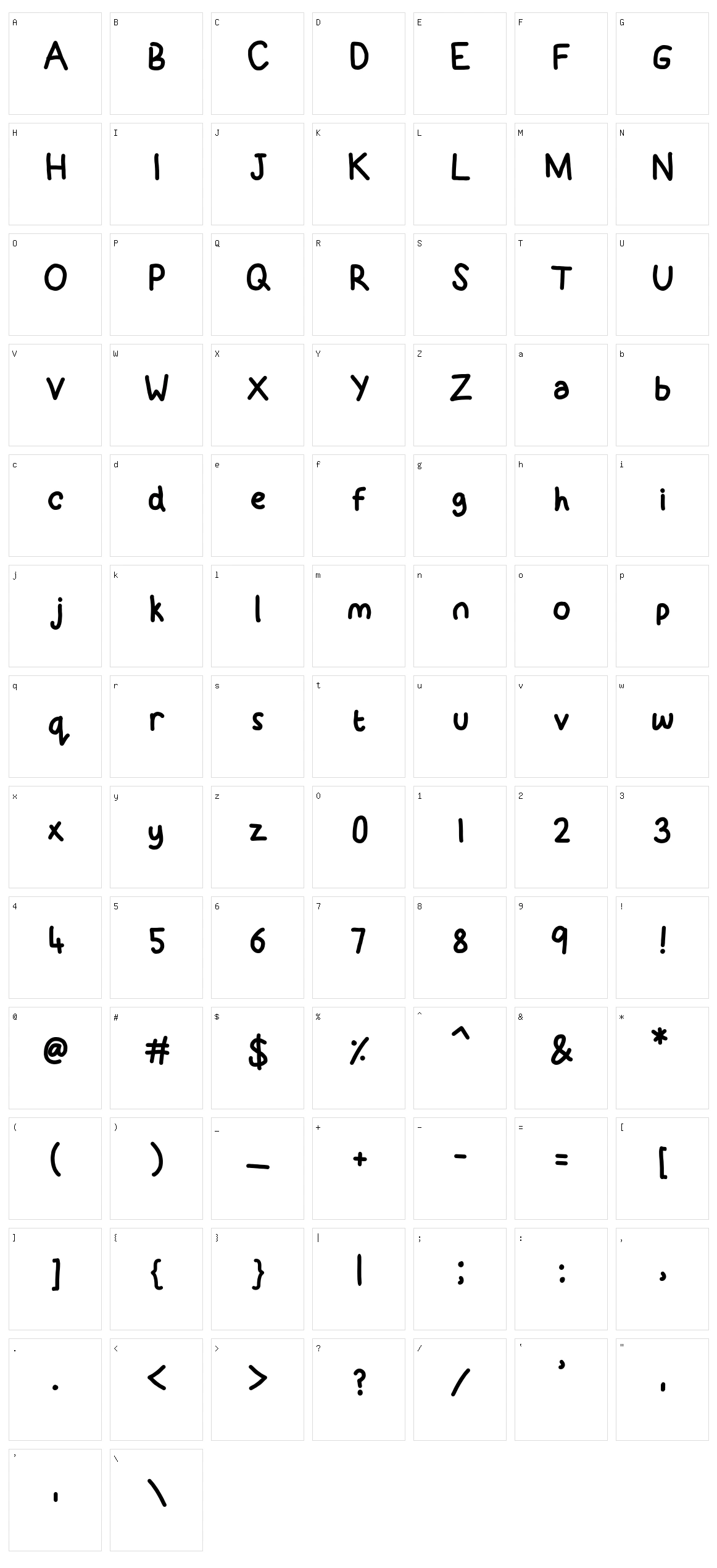 KidDos Character Set