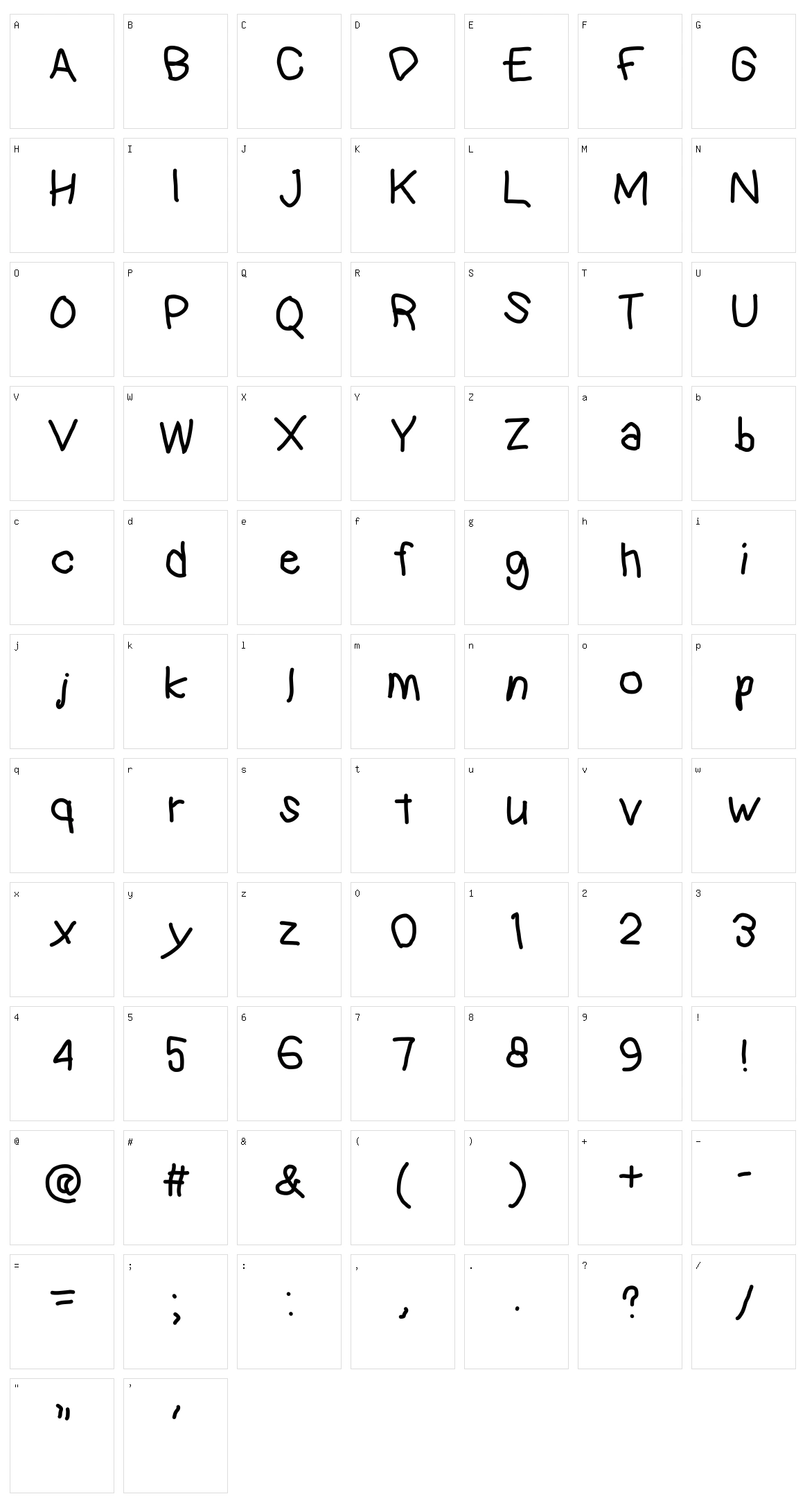 Kindergarten Character Set