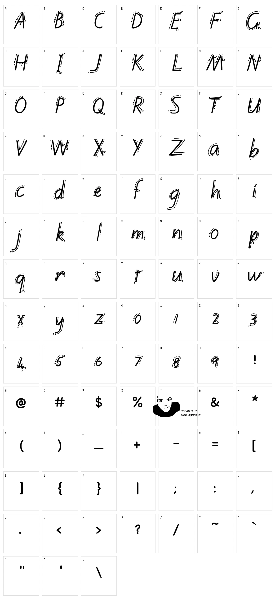 Kiwi School Handwriting with Guides Character Set