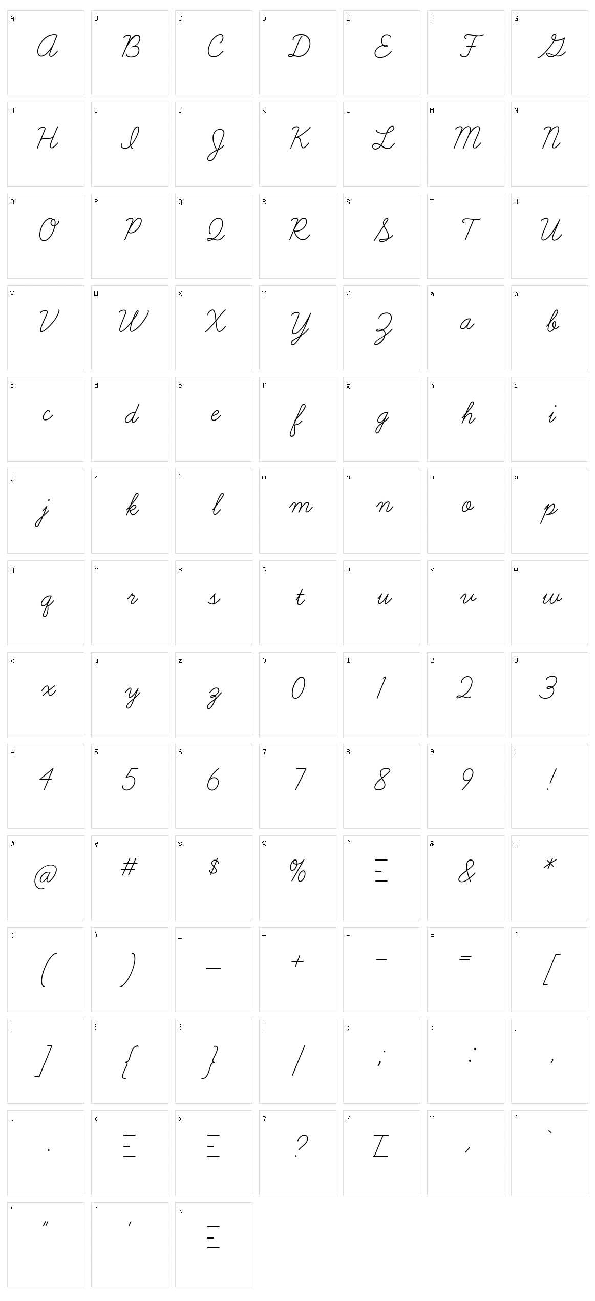 Learning Curve BV Character Set